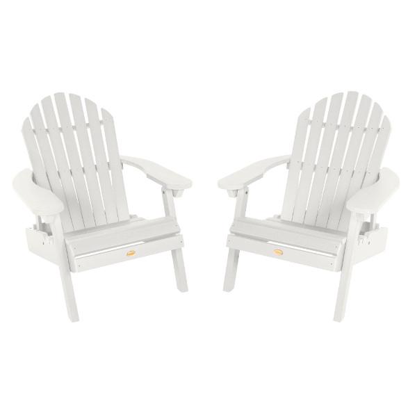 Premium Set of 2 Highwood Hamilton Folding Reclining Adirondack Chairs - Outdoor Patio Furniture for Deck, Poolside & Garden Relaxation