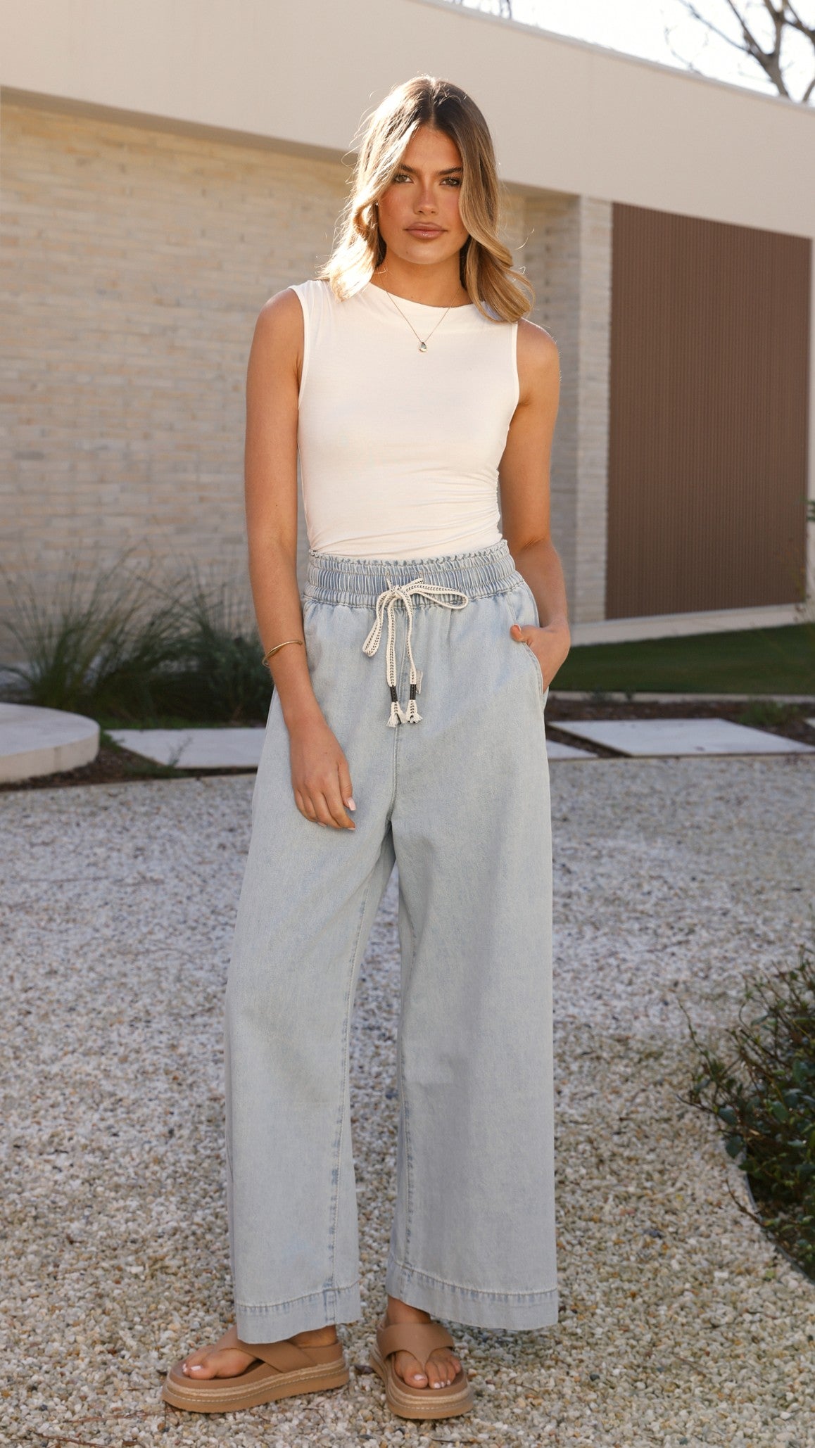 Josephine Pants - Light Blue Denim Jeans for Women | High Waisted Stretch Comfort | Casual & Office Wear | Perfect for Everyday Outfits & Work Attire