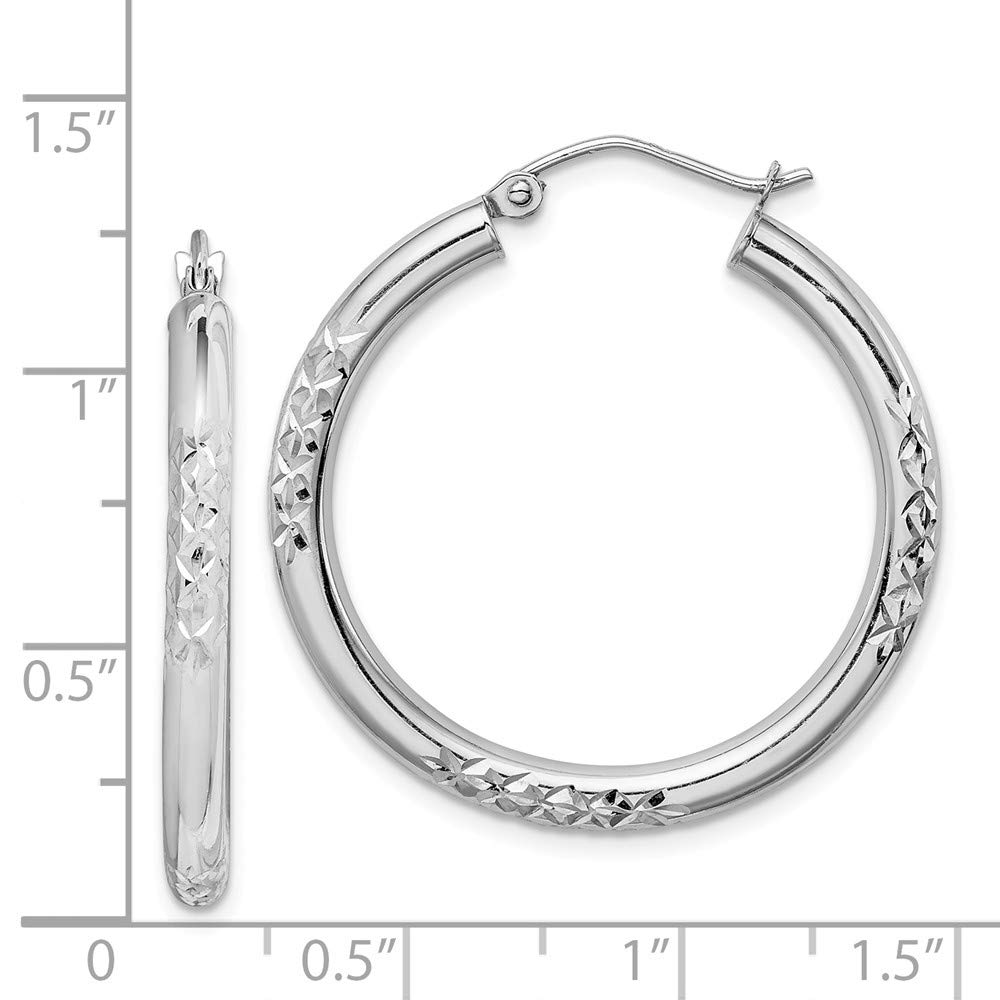 10K White Gold 3mm Hoop Earrings for Women - Dainty Cut Circle Huggie Earrings | Perfect for Everyday Wear, Date Night & Gift Giving