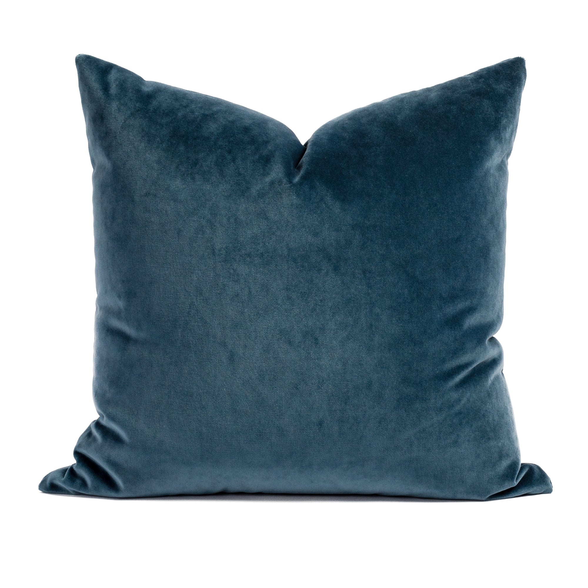 Mason Velvet 20x20 Decorative Throw Pillow Cover - Soft & Luxurious Lakeland Blue Cushion for Sofa, Bed, Living Room & Home Decor