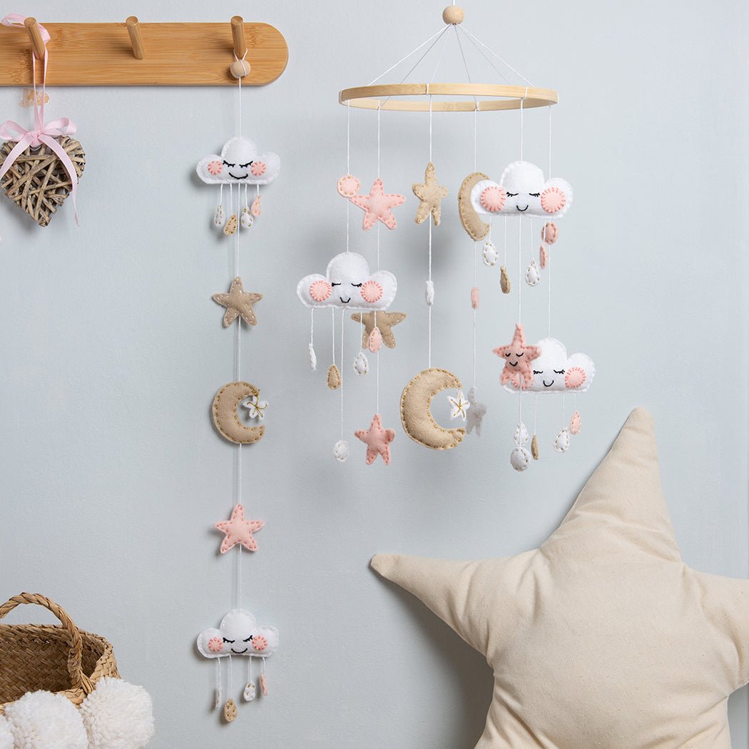 DIY Cloud Garland Felt Craft Kit for Kids - Creative Home Decor & Party Decoration - Perfect for Nursery, Baby Shower, Birthday Party Decorations