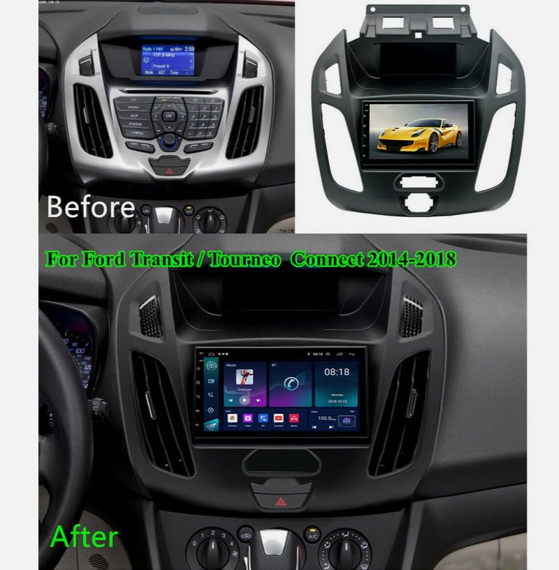 Surakey 7 Inch Android 13 Car Stereo for Ford Transit & Tourneo Connect 2014-2018 - Wireless Apple CarPlay & Android Auto, GPS Navigation, Backup Camera - Perfect for Road Trips & Daily Commutes