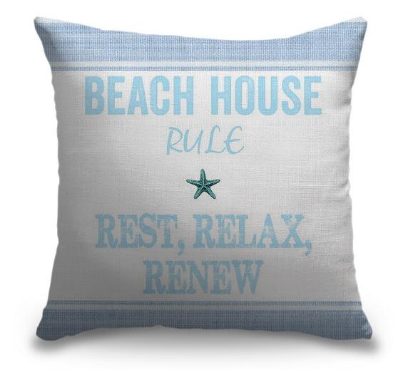 Beach House Rules Light Blue Series - Coastal Decor for Living Room, Bedroom & Porch - Perfect for Beach-Themed Home Styling