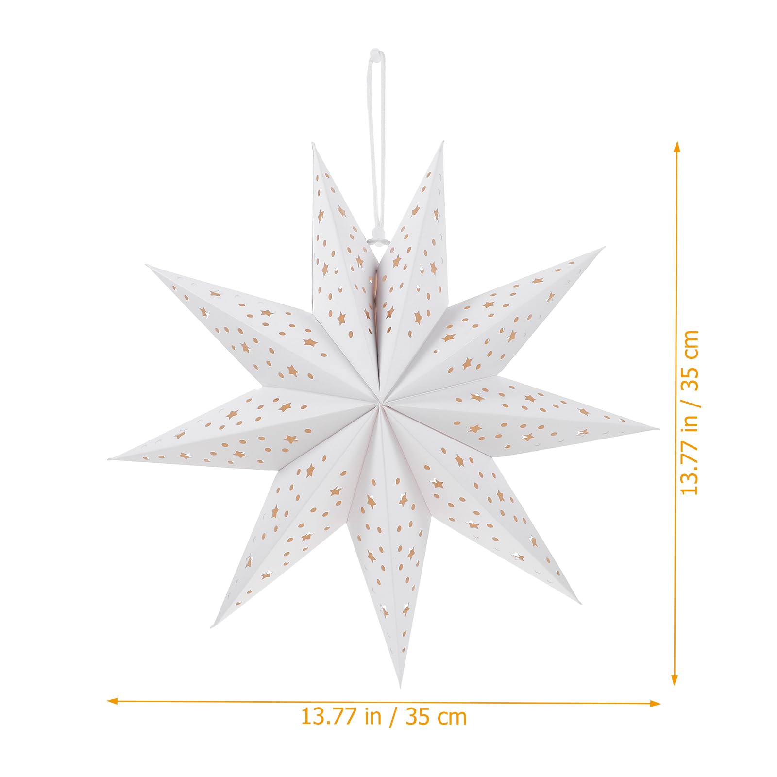 3-Pack Decorative Paper Star Lanterns - Nine-Pointed Hanging Pendant Lamp Shades for Bedroom, Party & Wedding Decor - DIY Home Lighting Accessories