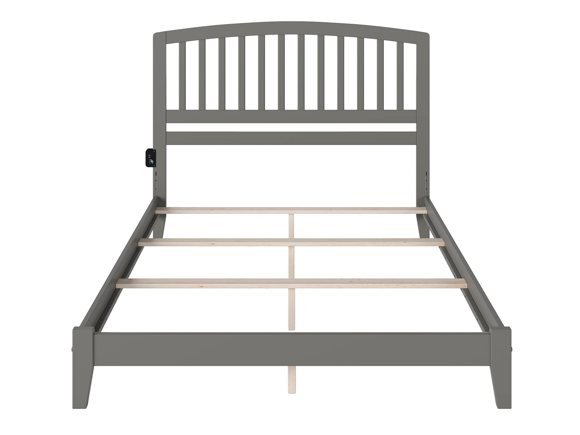 AFI Richmond King Platform Bed Frame with USB Charging Ports, Grey - Modern Bedroom Furniture for Convenient Charging & Stylish Sleep Space
