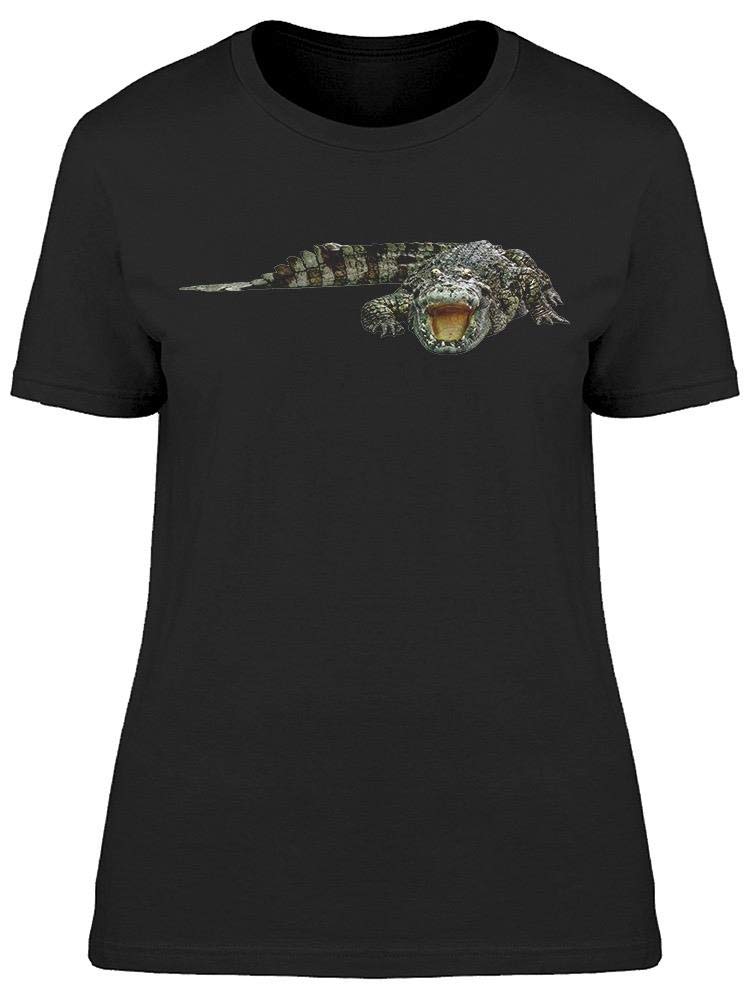 Smartprints Crocodile Print Walking T-Shirt for Women - Casual Comfort Fit Short Sleeve Tee for Everyday Wear, Gym, and Outdoor Activities