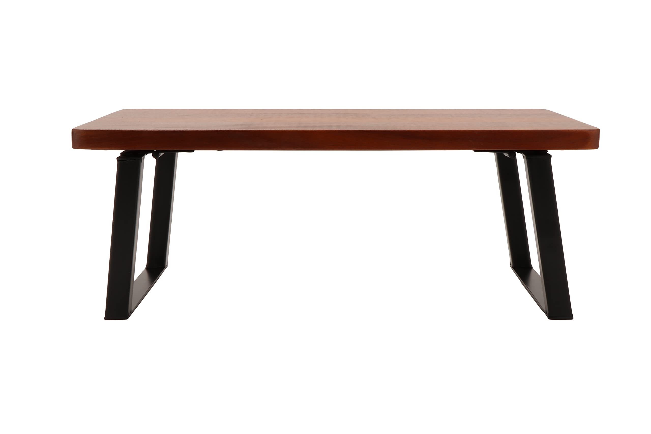 GET RISER-6-W Walnut Wooden Monitor Stand with Foldable Legs - 6 Inch Height Adjustable Laptop Riser for Home Office Desk Organization & Ergonomic Workspace Setup
