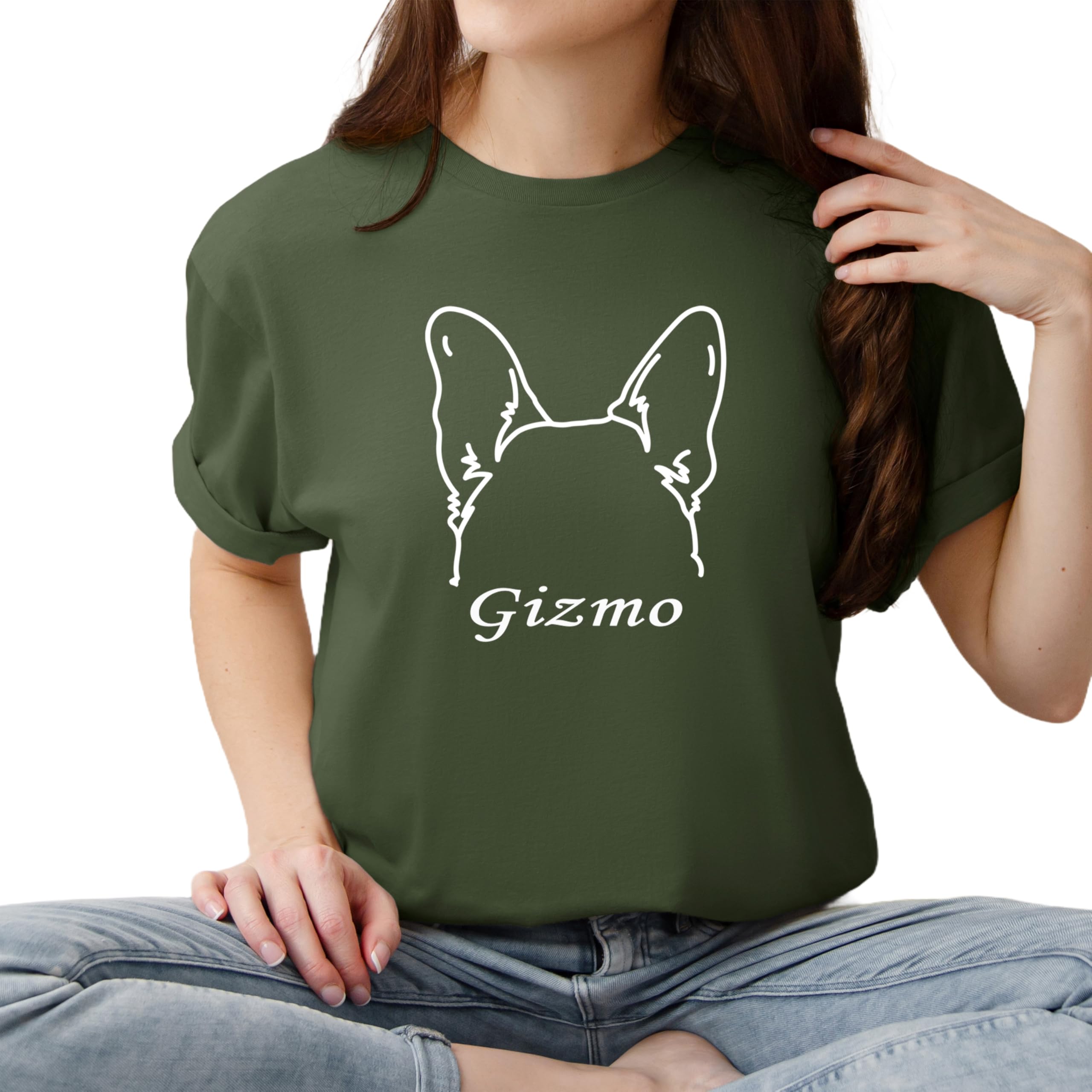 Custom Dog Mom T-Shirt for Women - Personalized Pet Name & Dog Breed Graphic Tee - Unique Dog Ears Design - Perfect Gift for Dog Lovers, New Owners, Moms & Grandmas - Great for Walks, Dog Parks & Pet-Friendly Outings