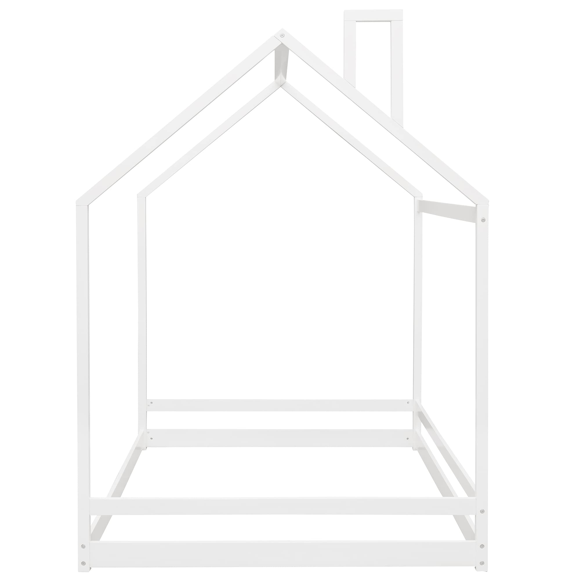 Bellemave Montessori Floor Bed for Toddlers - Wooden House Bed Frame for Kids, Low Bed for Boys & Girls - Safe & Sturdy Bedroom Furniture (White) - Perfect for Montessori Rooms, Playrooms & Small Spaces