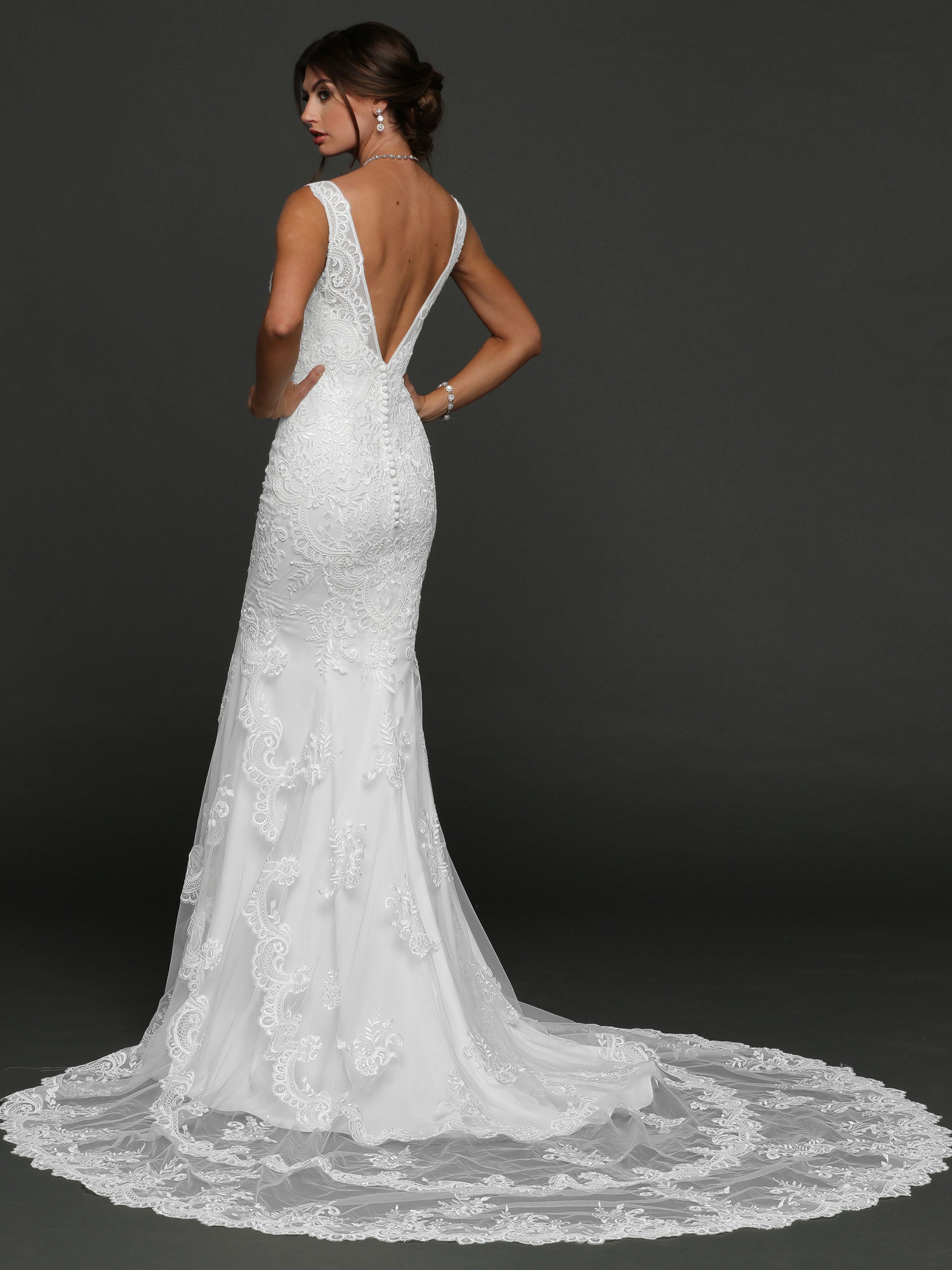 Elegant Evelyn Lace Fit and Flare Wedding Dress - Perfect for Bridal Ceremony, Formal Events & Romantic Photoshoots