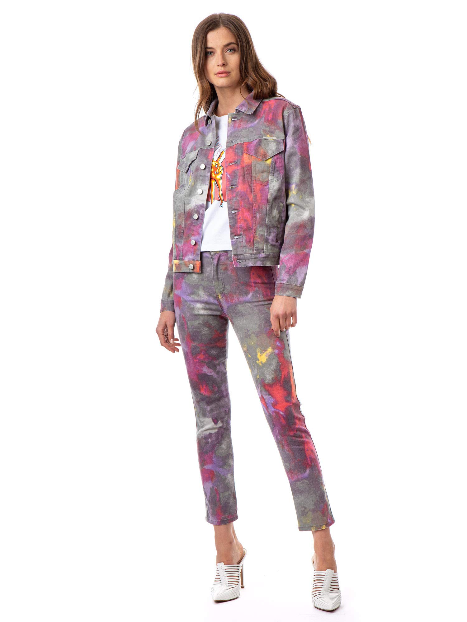 Jordache Vintage Women’s Molly High Rise Skinny Jeans - Shaded Tie Dye Wash | Retro Stretch Denim Pants for Casual Wear & Night Out