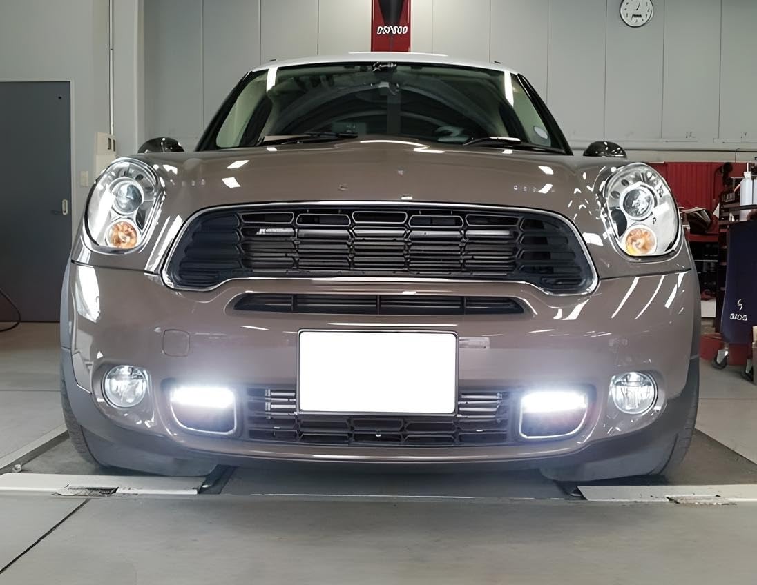 iJDMTOY Brake Duct Opening Switchback LED DRL Assembly - Compatible with 2010-2016 MINI Cooper R60 Countryman - Xenon White Daytime Running Lights with Amber Yellow Turn Signal - Perfect for Night Driving & Enhanced Vehicle Visibility