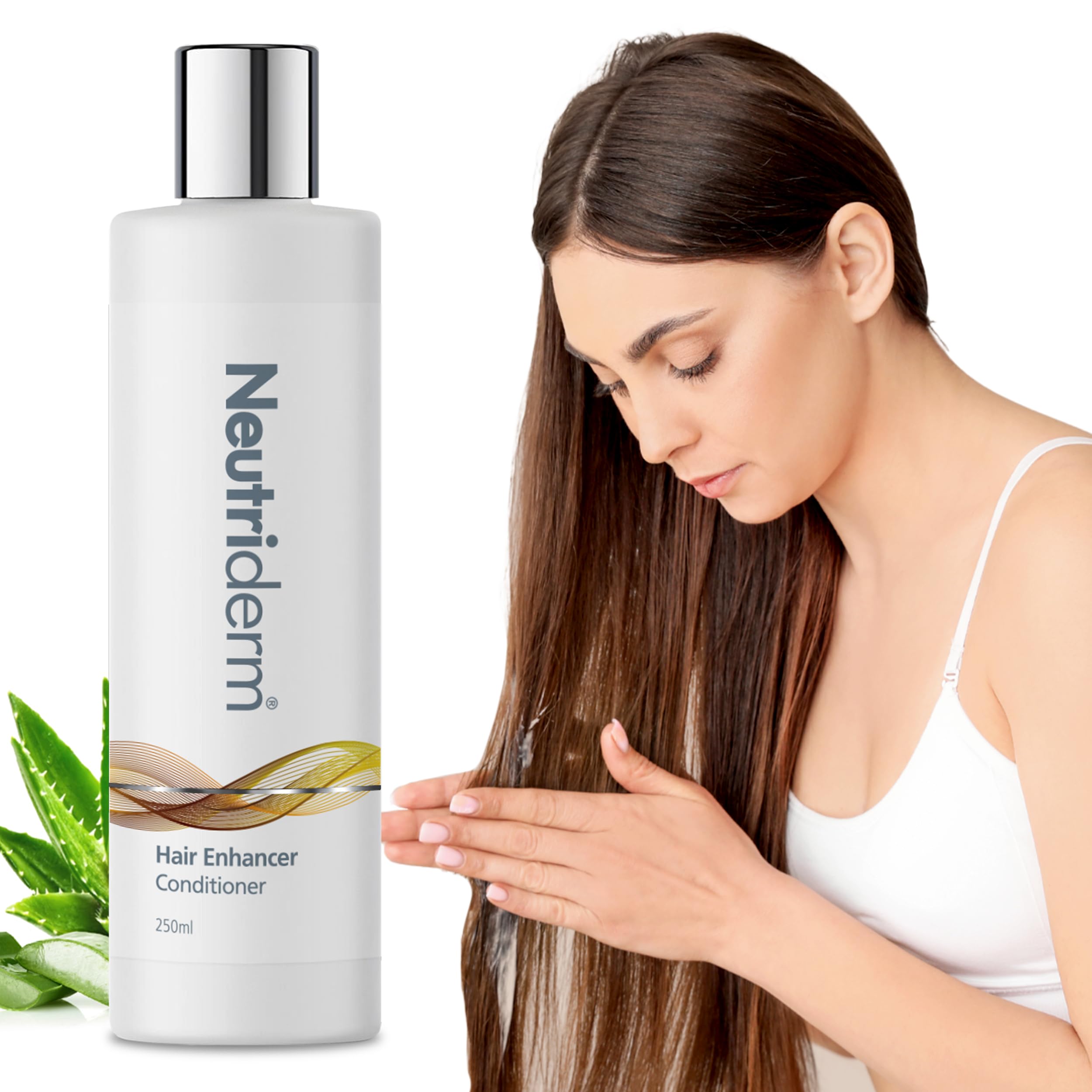 Neutriderm Hair Ready Pack - Hair Enhancer Shampoo & Conditioner Set for Damaged Hair Repair (250mL x 2) - Sulfate-Free Formula for Dry, Brittle Hair - Perfect for Daily Hair Care Routine & Salon-Quality Results at Home