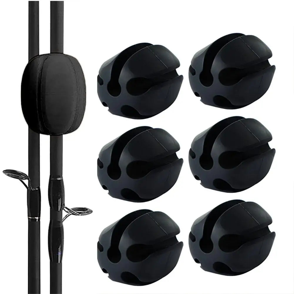 6-Piece Silicone Fishing Rod Holder Set - Durable, Non-Slip Boat & Kayak Fishing Accessories for Secure Rod Storage | Perfect for Saltwater & Freshwater Fishing Trips
