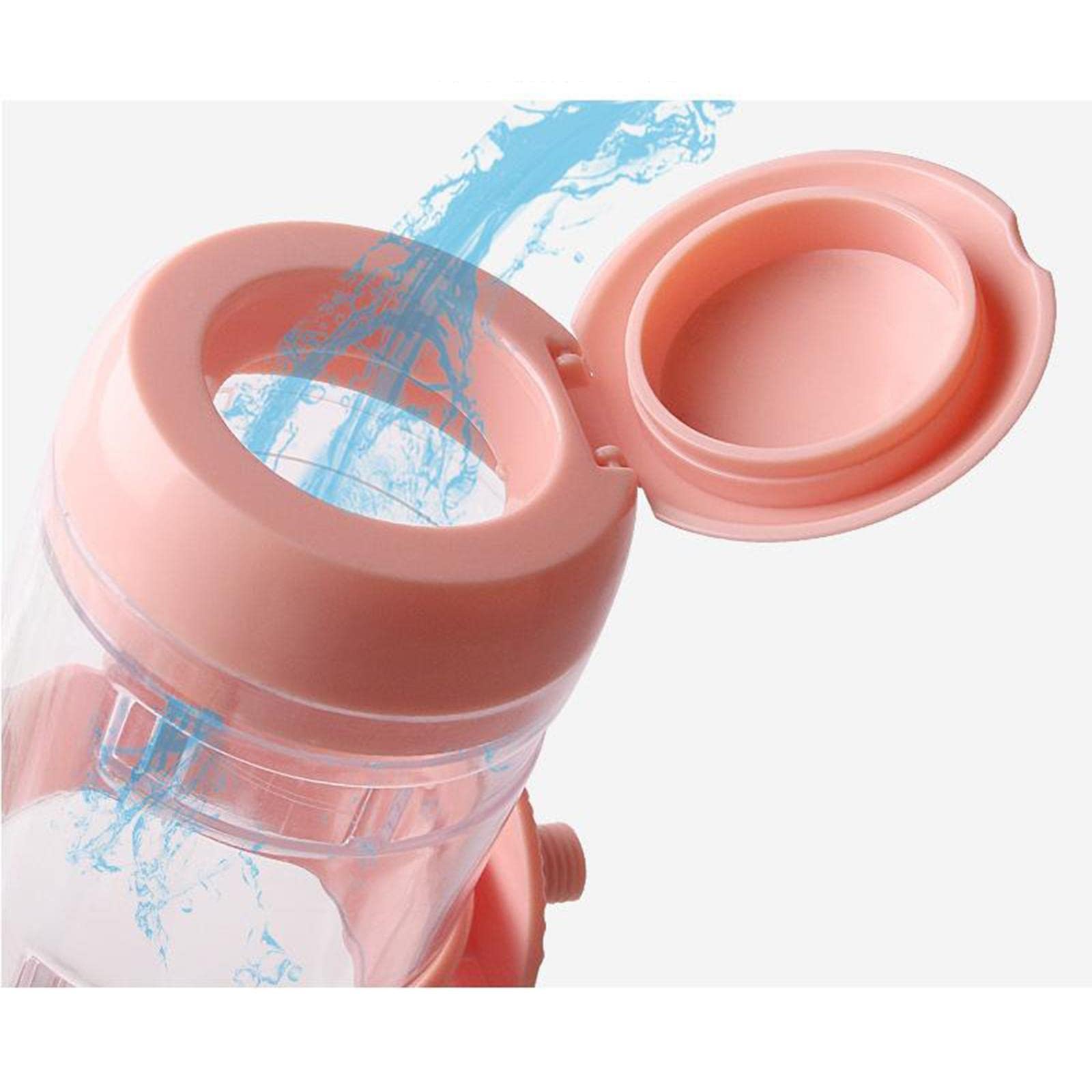 Lyla Automatic Pet Water Bottle with Feeding Function - 350ml Pink, Portable Dog & Cat Water Dispenser for Travel, Hiking, and Outdoor Adventures