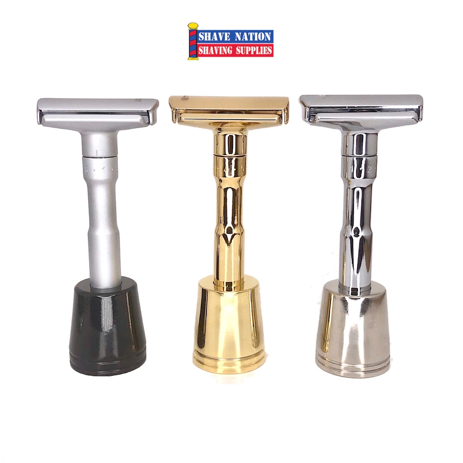 Premium Shave Nation Solo Razor Stand - Chrome Plated Safety Razor Holder for Men's Grooming - Perfect for Bathroom Countertop & Travel Shaving Kit Organization
