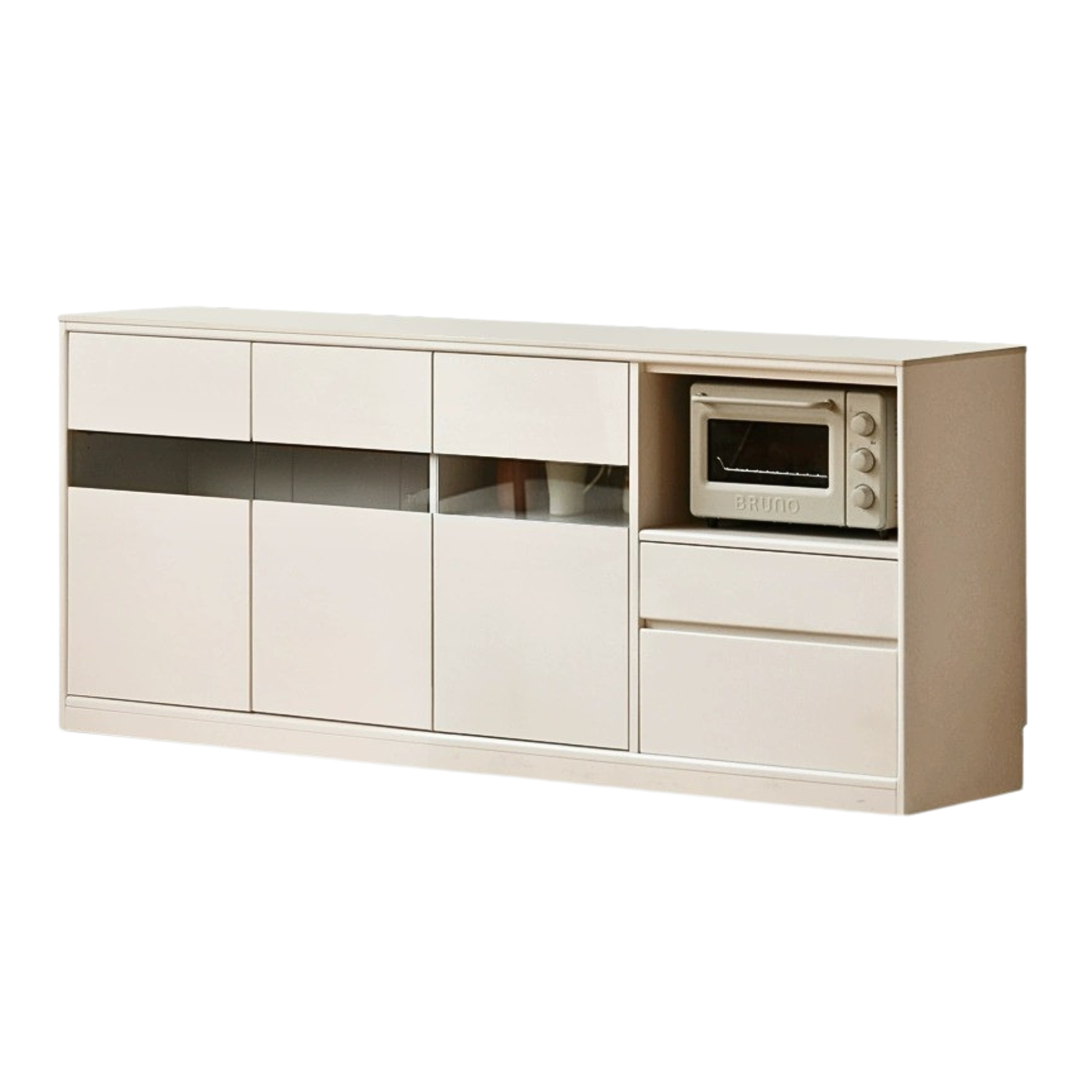 Solid Poplar Wood Wall-Mounted Cream Style Dining Sideboard - Perfect for Small Spaces, Kitchens, and Dining Rooms