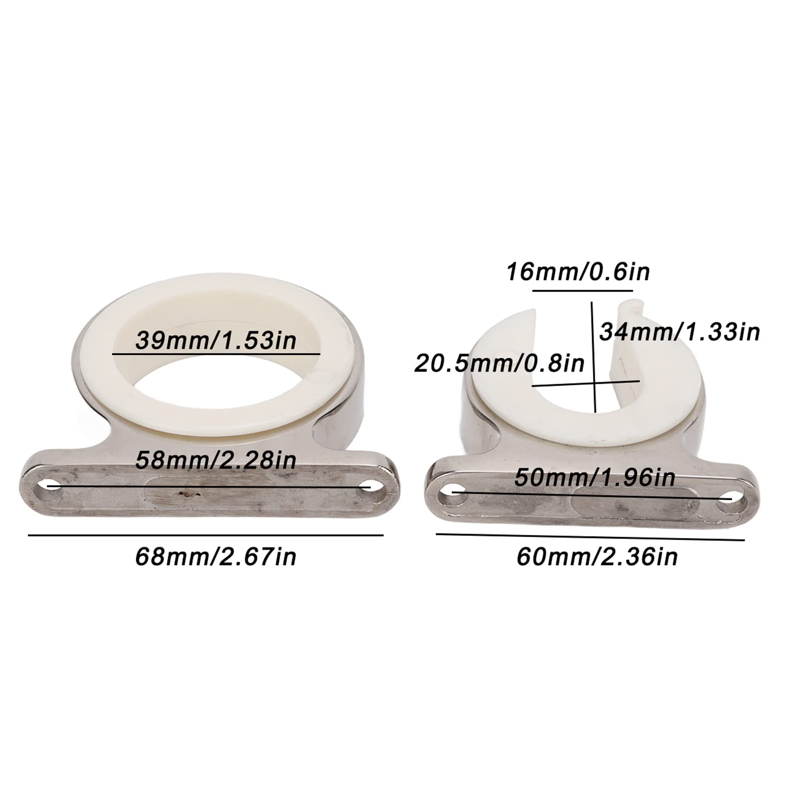 2PCS Stainless Steel Horizontal Wall Mounted Fishing Rod Holder Bracket - Heavy Duty Ceiling Storage Rack for Garage, Cabin, Basement, Marine, Truck & RV - Perfect for Organizing Fishing Gear at Home or On The Go