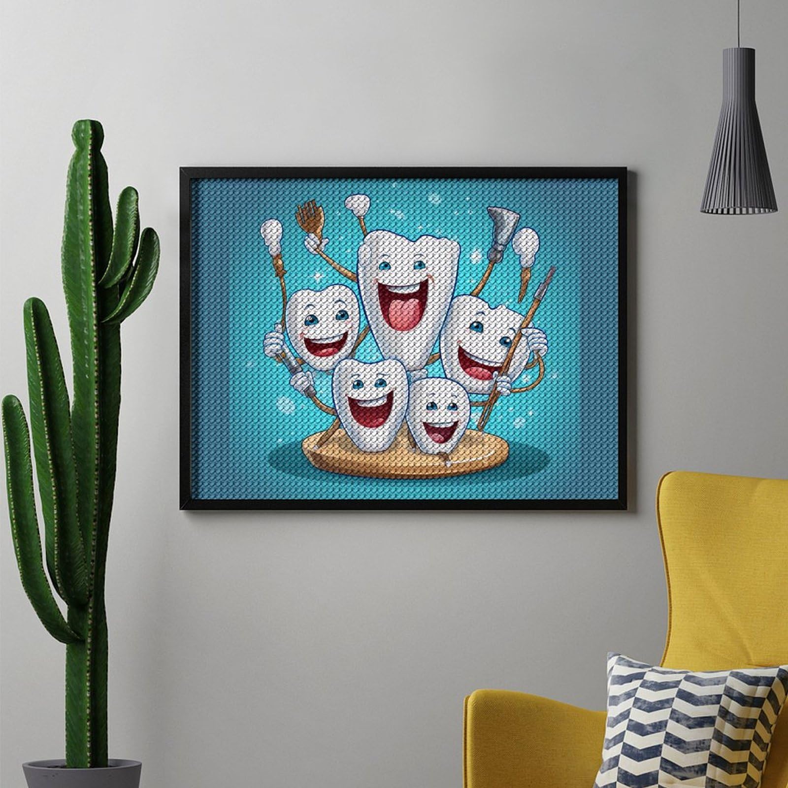 Diamond Painting Kits for Adults - Round Teeth Dentist Dentistry Dental Theme, DIY Wall Art Decor for Home, Living Room, Office | Perfect Gift for Dental Professionals & Art Lovers