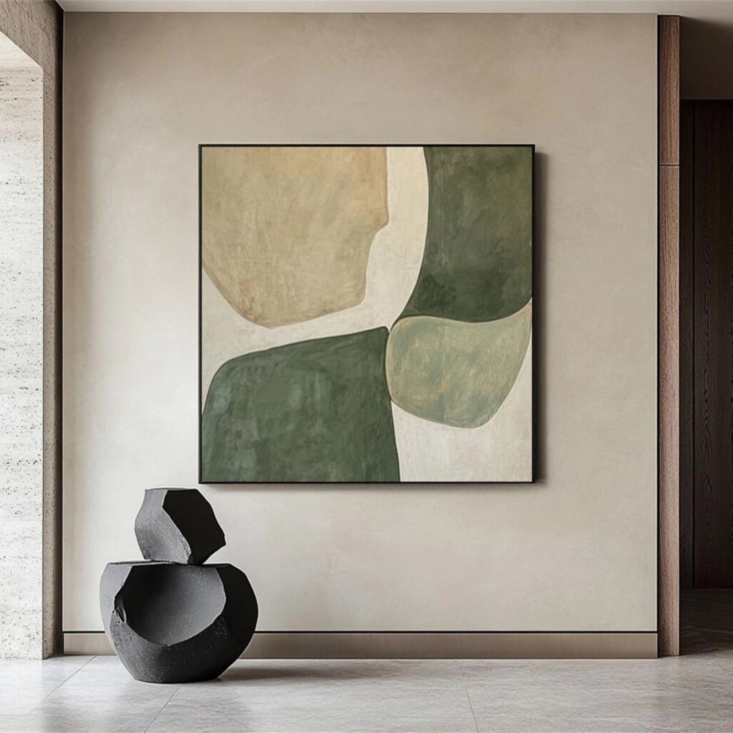 Blue & Green Abstract Wall Art Canvas Print #BG091 - Modern Home Decor for Living Room, Bedroom & Office