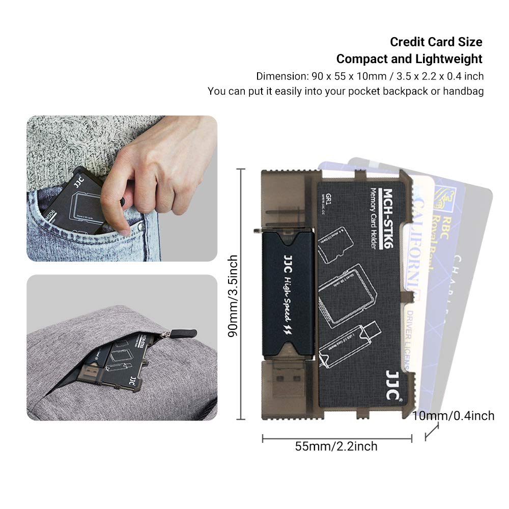 Premium Micro SD Card Holder & Memory Card Organizer Case with USB 3.0 Reader (Type-C/Micro USB) - Compatible with SD/SDHC/SDXC/MMC Cards - Perfect for Photographers, DJs & Tech Enthusiasts