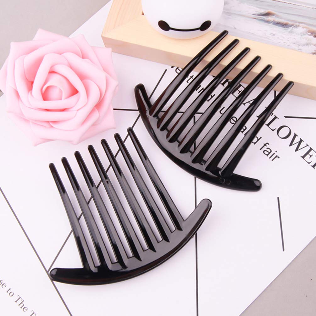 8pcs Black Plastic Hair Combs for Styling - Fashion Hair Side Combs with Wide Teeth for Women & Men - Perfect for Salon, Home Use, Travel & Everyday Hairstyling