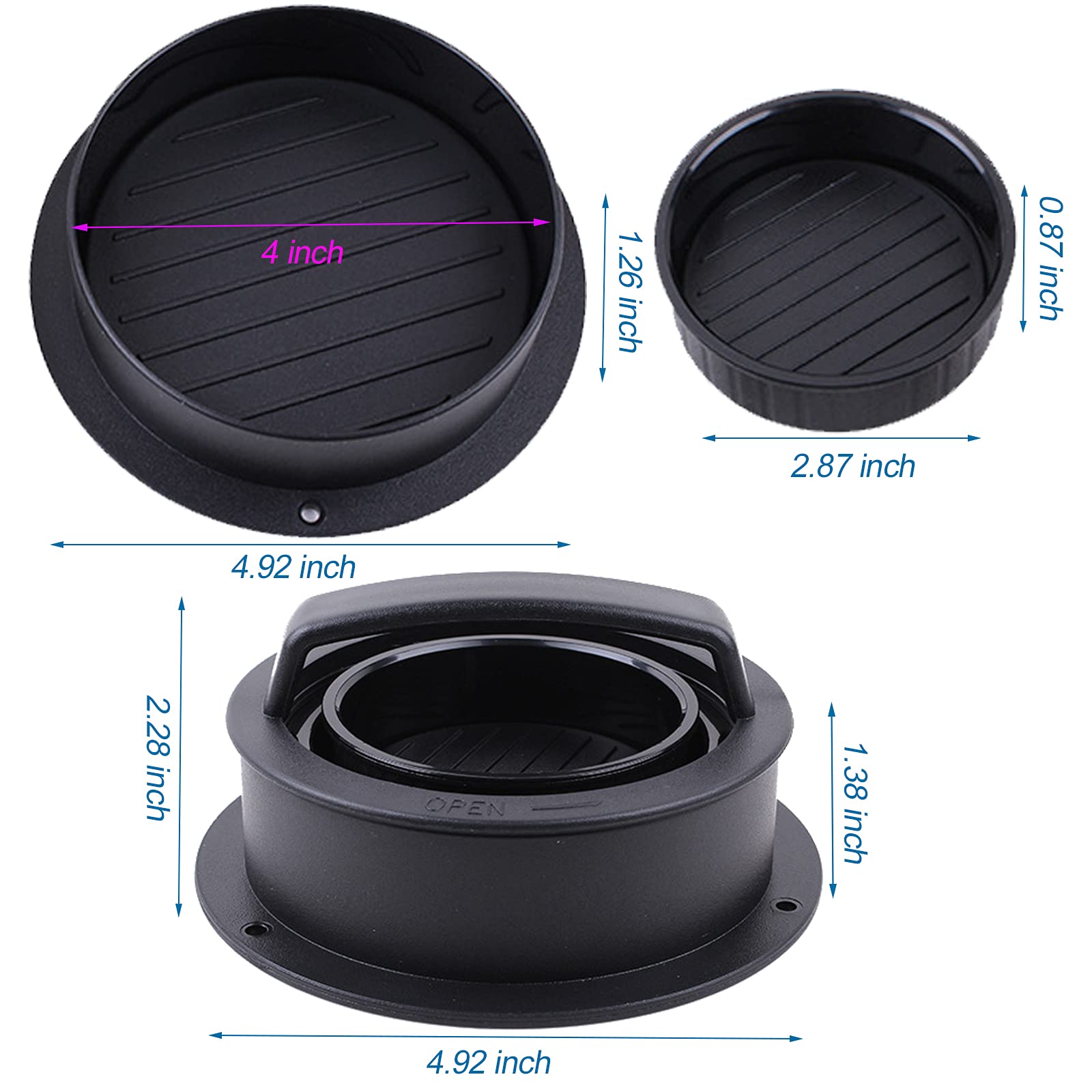 3-in-1 Non-Stick Hamburger Patty Press Maker with 50 Wax Papers - Perfect for BBQ, Backyard Grilling & Homemade Burgers - Create Juicy Patties for Sliders, Regular & Large Burgers