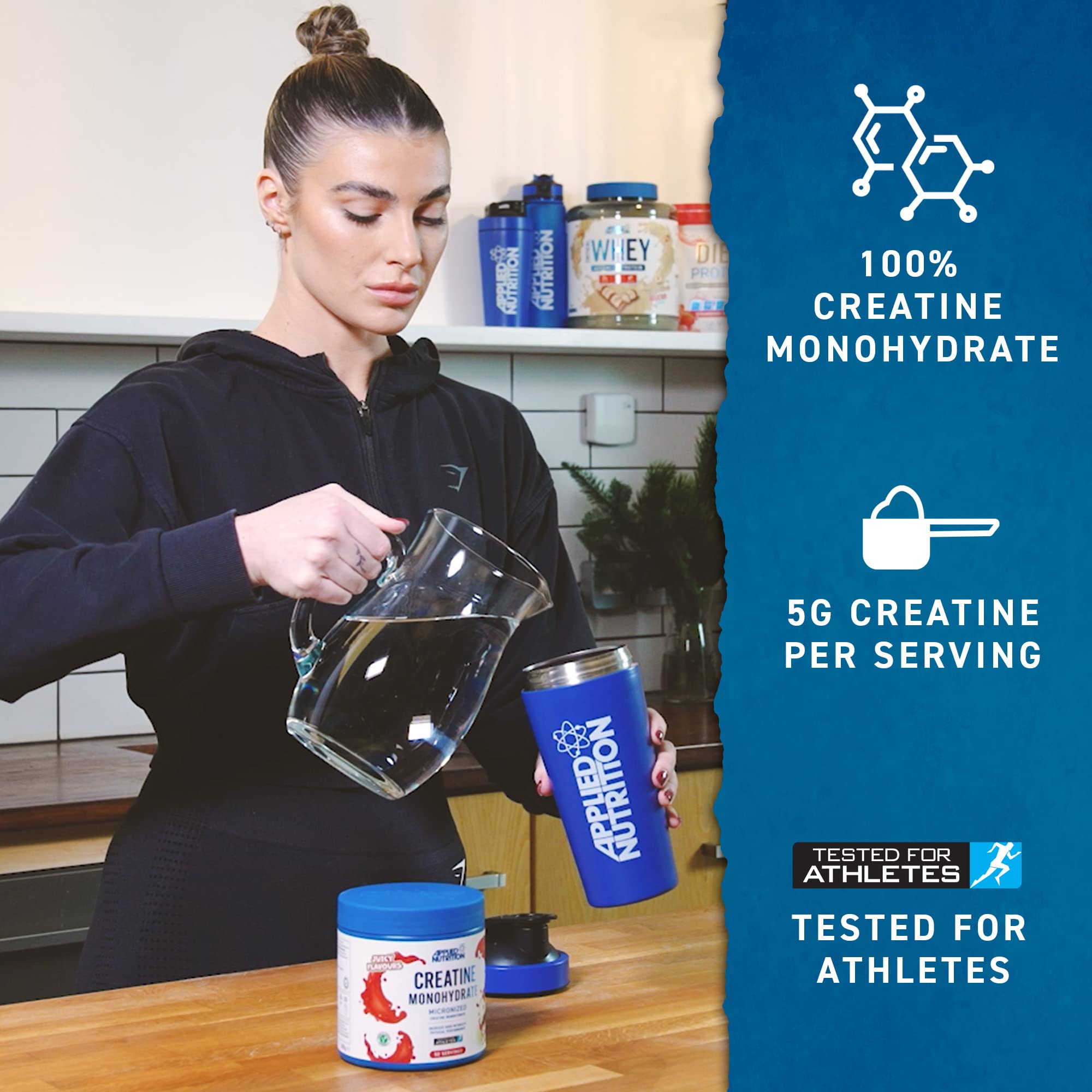 Applied Nutrition Micronized Creatine Monohydrate Powder 250g - Pure Muscle Builder for Athletes & Gym Workouts