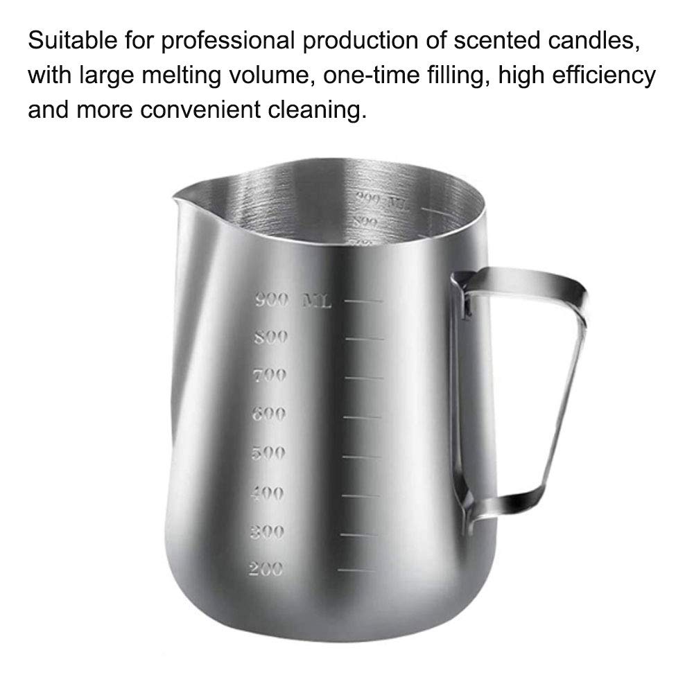 Premium 900ml Stainless Steel Wax Melting Pot with Dripless Spout - Perfect for Candle Making, DIY Wax Projects, and Home Fragrance Crafting - Ideal for Soy Wax, Beeswax, and Paraffin Wax Melting