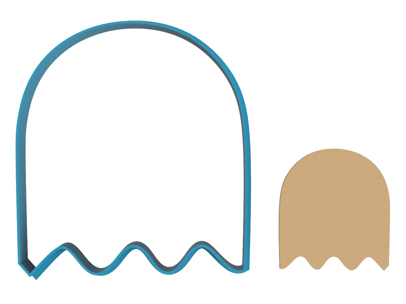 Ghost Outline Cookie Cutter Set for Video Game Themed Sugar Cookies, Fondant, Clay - Perfect for Halloween, Gaming Parties & DIY Crafts (1046)