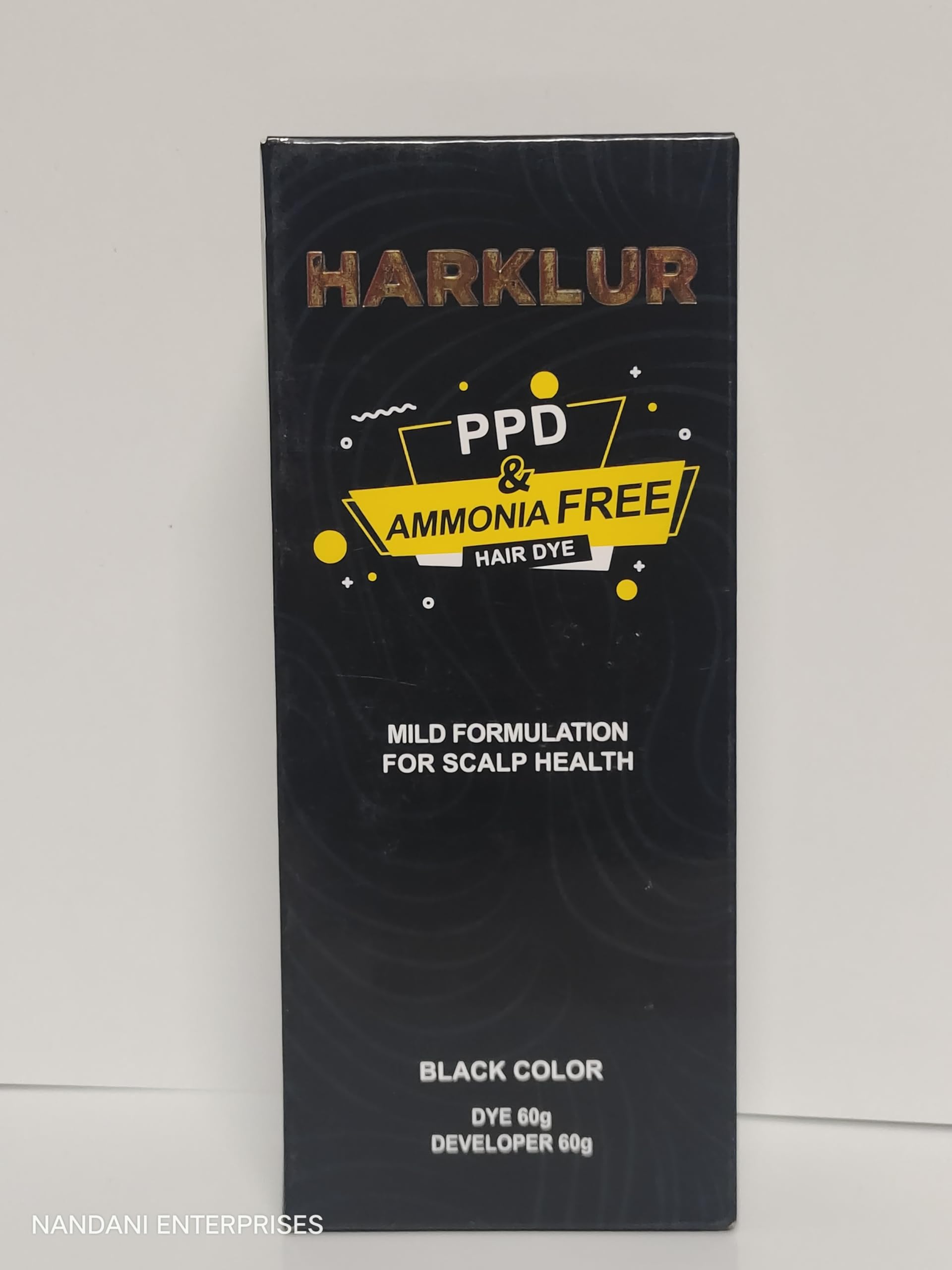 KARISSA MARKETING Harklur Ammonia-Free Black Hair Dye (60G) - Gentle Permanent Hair Color for Women & Men - Perfect for At-Home Salon-Quality Hair Coloring