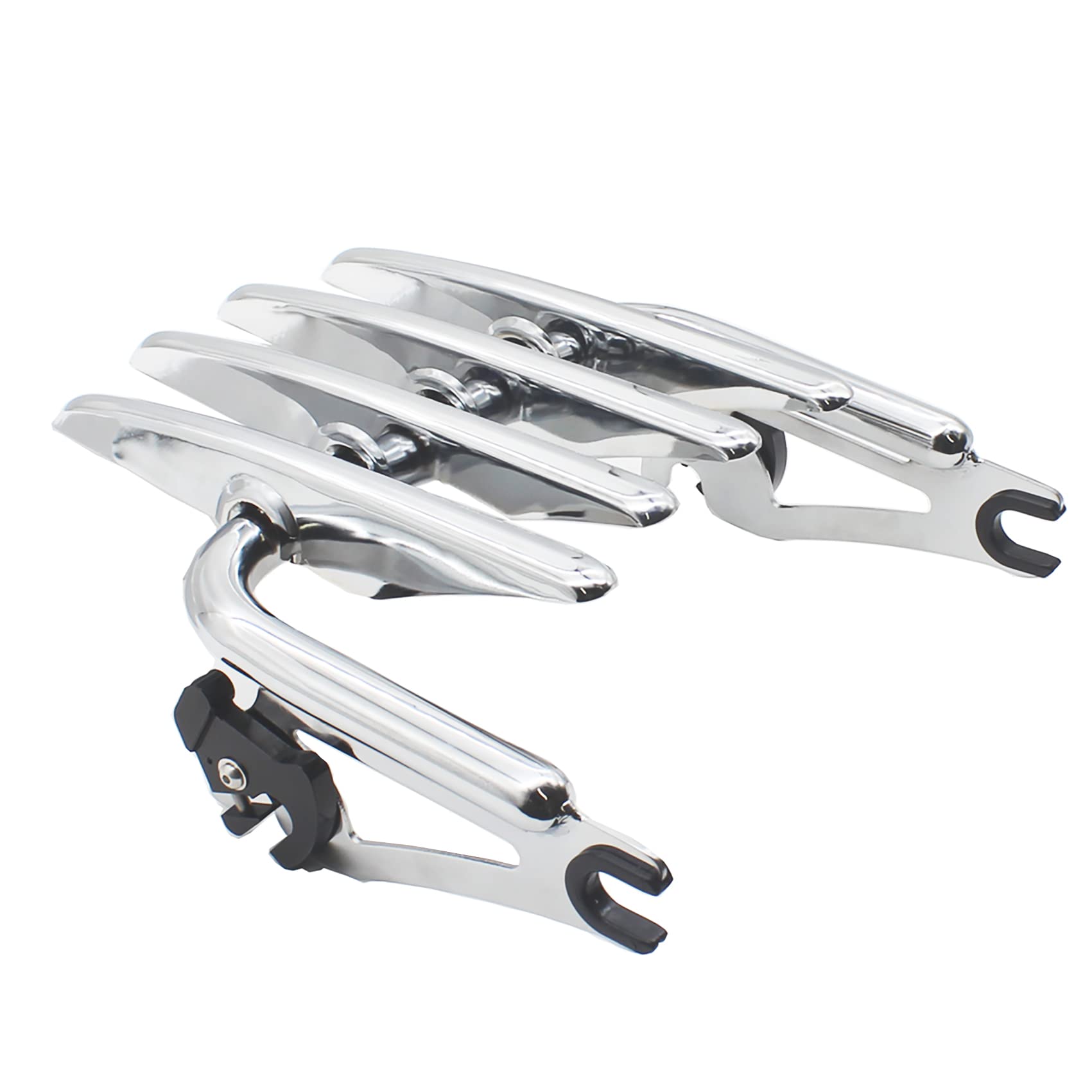 YHMOTO Stealth Detachable Luggage Rack for Harley Touring Street Glide Road King Electra Glide 2009-2022 - Chrome - Heavy Duty Motorcycle Cargo Carrier for Long Rides & Road Trips