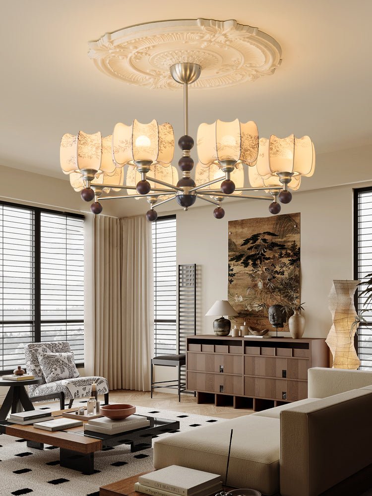Elegant Floral Chandelier - Modern Crystal Ceiling Light Fixture for Dining Room, Bedroom & Living Room Decor | Perfect for Home, Wedding & Event Lighting