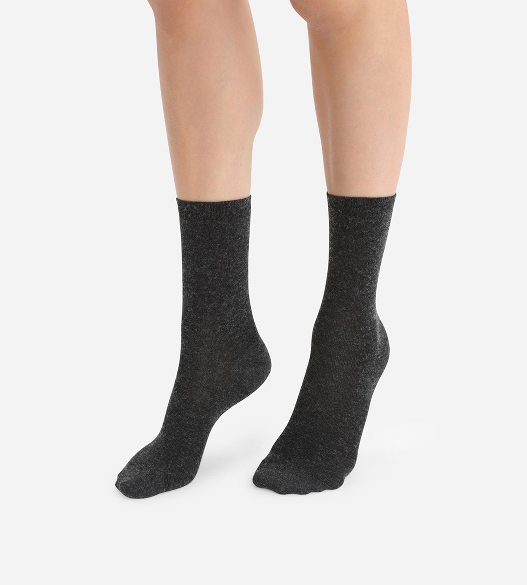 Soft Wool Solid Anthracite Socks for Women - Warm & Comfortable for Winter, Hiking & Everyday Wear