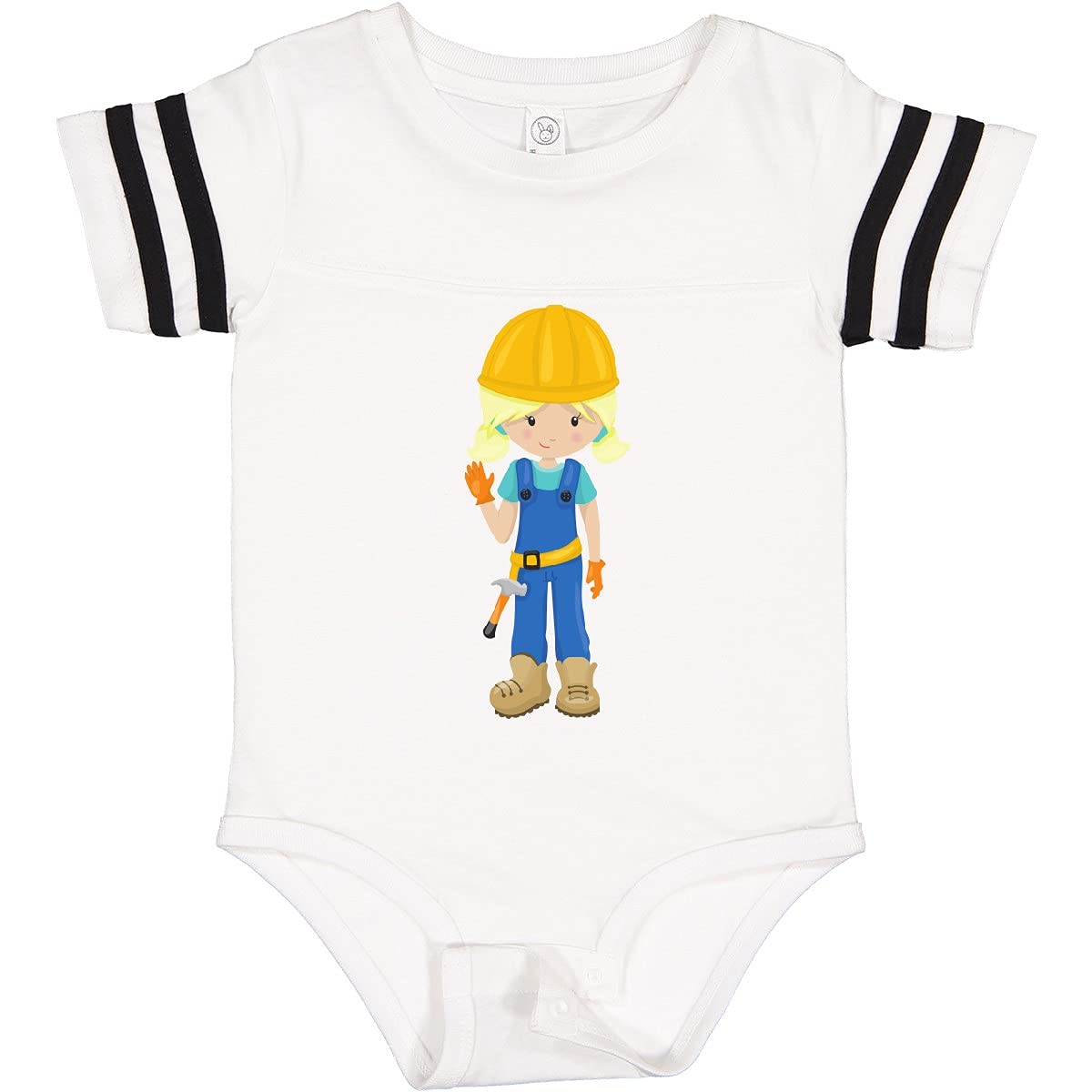 Inktastic Construction Girl Baby Bodysuit - Cute Blonde Hair Design for Toddlers & Infants | Perfect for Playdates, Construction-Themed Parties & Everyday Wear