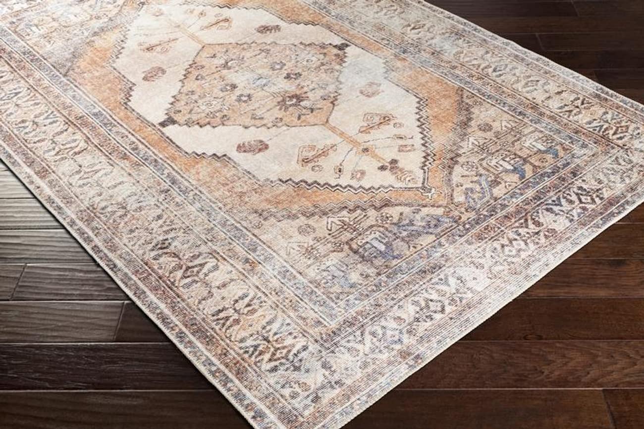Mark&Day Washable Rugs 2x3 Kwadijk Traditional Camel Area Rug - Brown Beige Machine Washable Carpet for Living Room, Bedroom, Kitchen | Non-Slip Soft Floor Mat for Home Decor, Office, Dorm (2' x 2'11