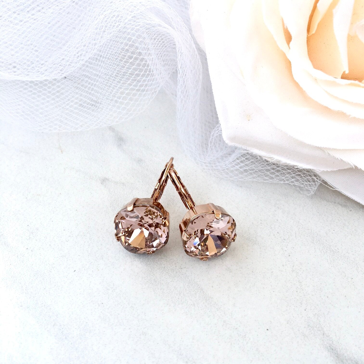 Iliana Rose Gold Bridal Jewelry Set - 3 Piece Wedding Jewelry Collection for Bride, Bridesmaids & Engagement | Perfect for Weddings, Anniversaries & Special Occasions