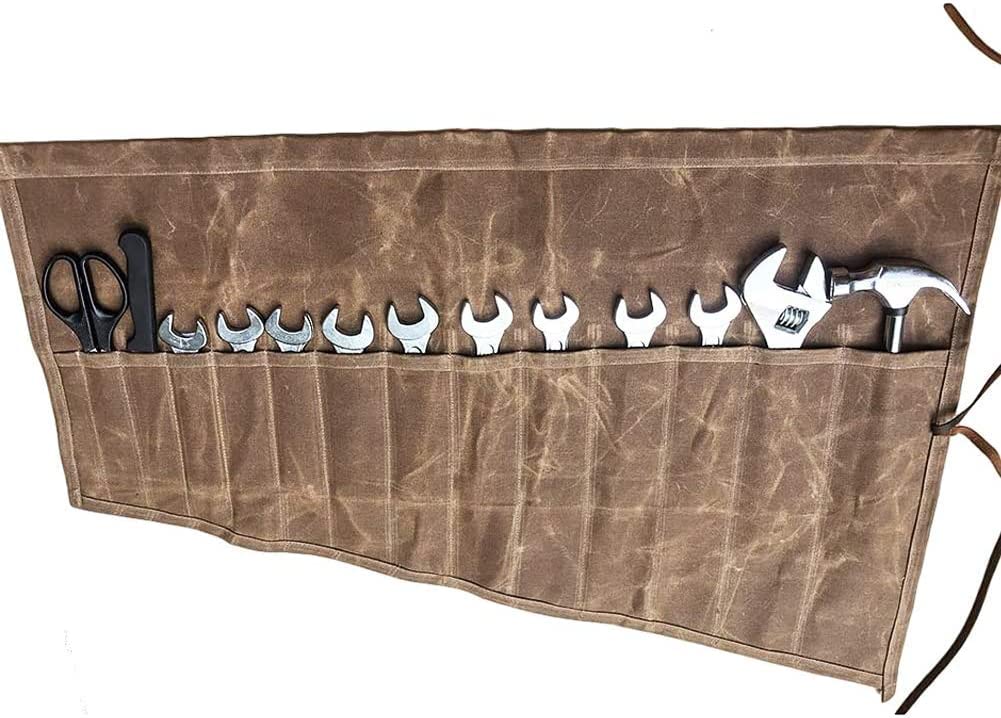 Heavy Duty Tool Roll Organizer - 14 Pocket Wrench Roll Pouch for Mechanics, Plumbers & Craftsmen | Portable Tool Storage Bag for Wrenches, Screwdrivers & Hand Tools | Ideal for Workshops, Job Sites & DIY Projects