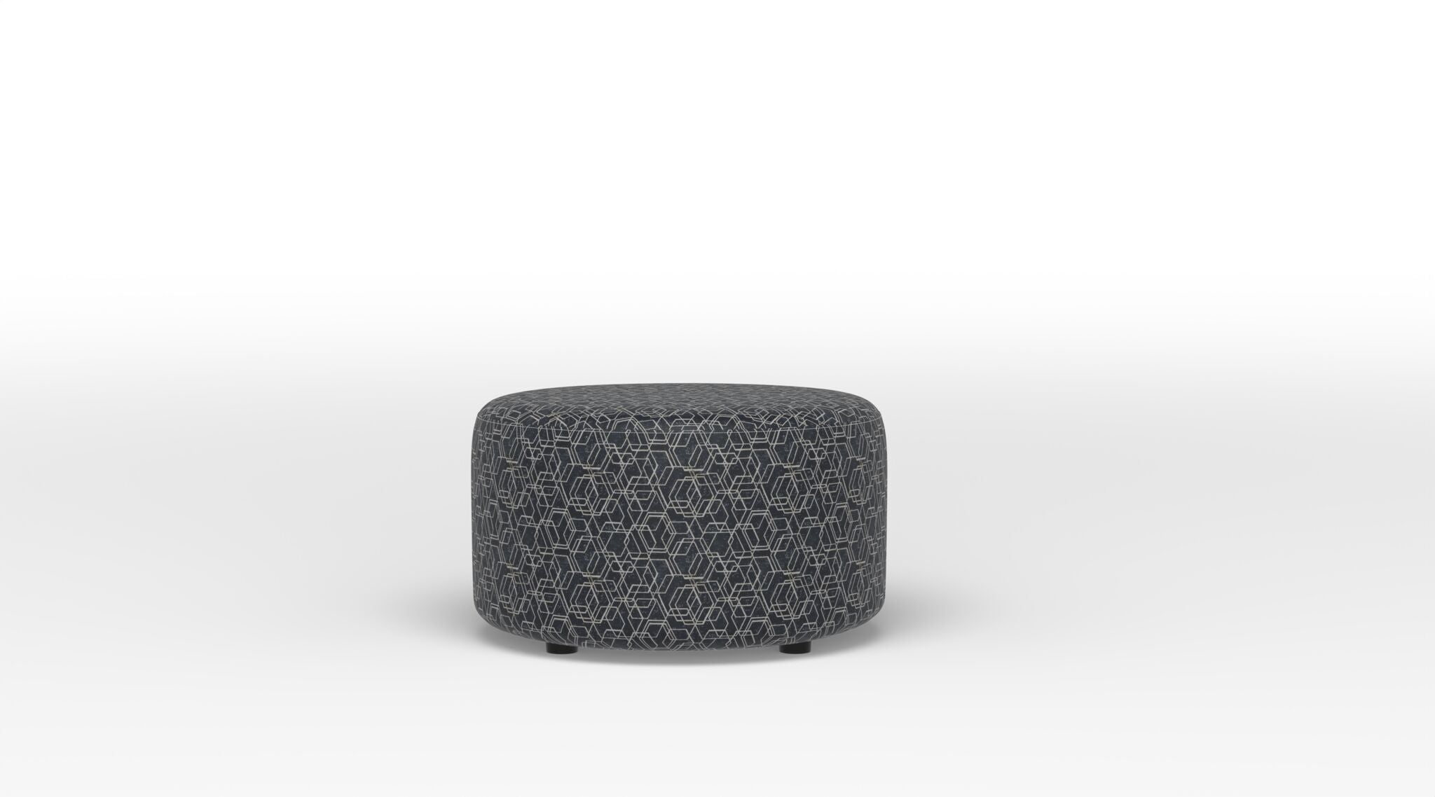 Celeste Round Accent Ottoman with Storage - Dark Blue Velvet Footstool Pouf for Living Room, Bedroom & Nursery | Stylish Seating & Extra Storage Solution