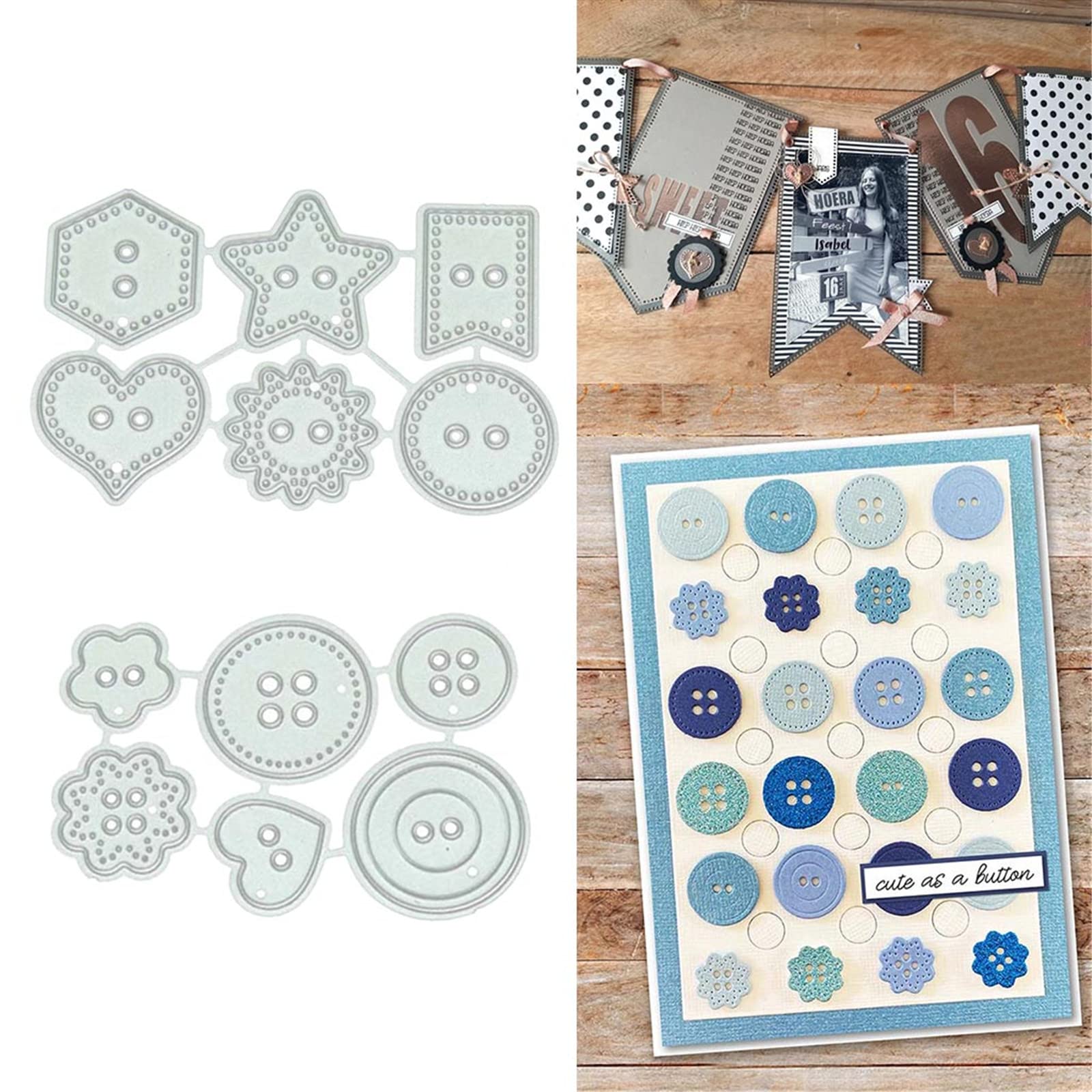 Metal Button Shape Die Cuts for Card Making & Scrapbooking - DIY Embossing Cutting Dies for Paper Crafts, Album Decoration & Art Projects - Perfect for Handmade Greeting Cards, Invitations & Memory Books