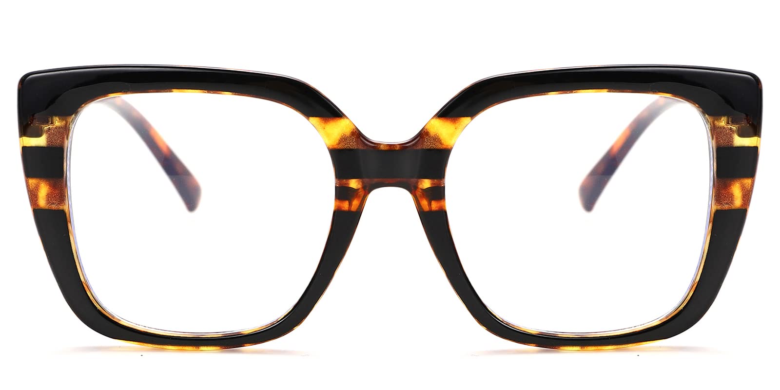 Blue Light Blocking Glasses for Women - Oversized Non-Prescription Fashion Eyewear with Clear Lenses for Computer Use, Gaming & Office Work