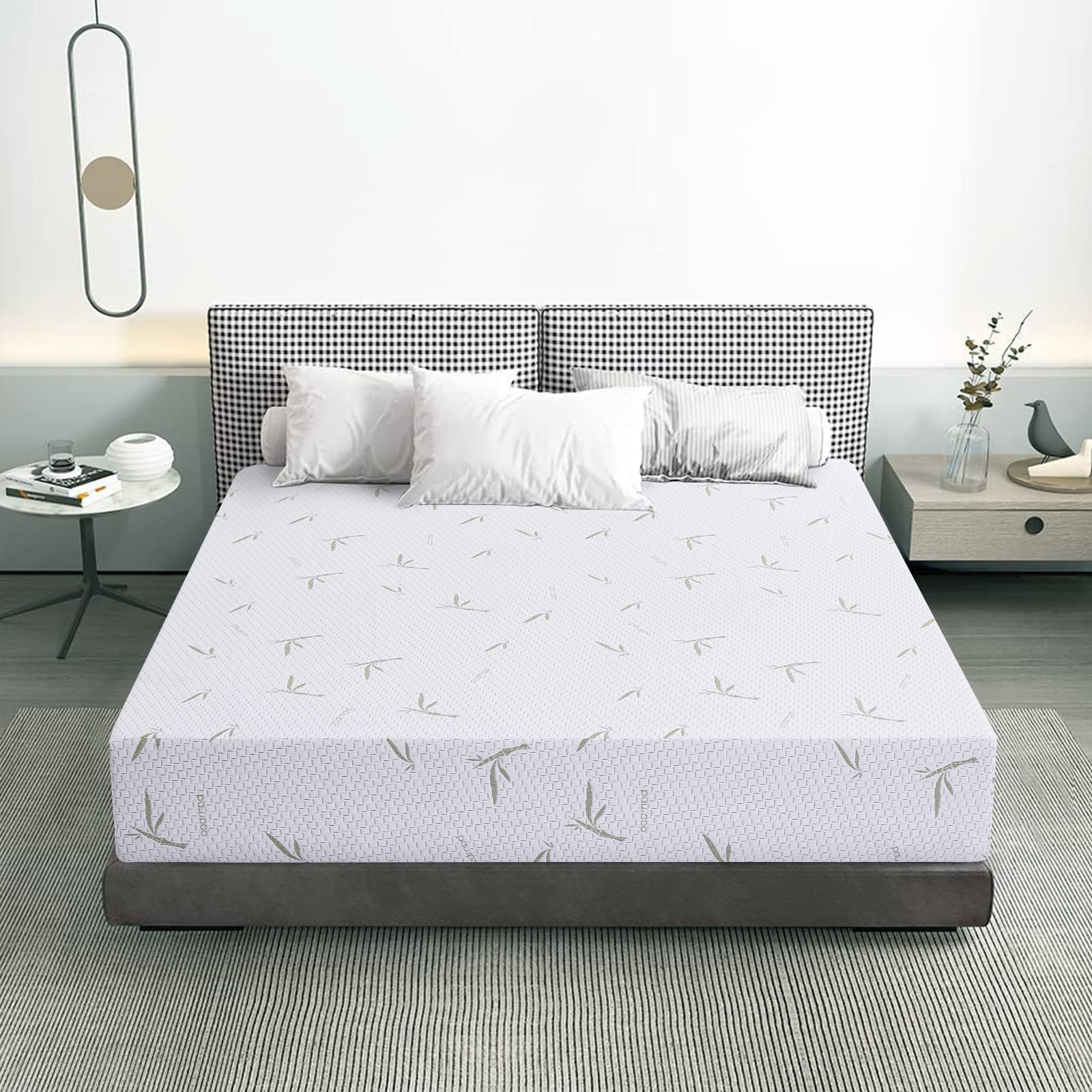 Opoiar 10 Inch Twin Memory Foam Mattress - Bamboo Green Tea Gel Infused Cooling Technology, Breathable Cover, Medium Firm Feel, CertiPUR-US Certified, Made in USA | Perfect for Guest Rooms, Dorms & Small Spaces
