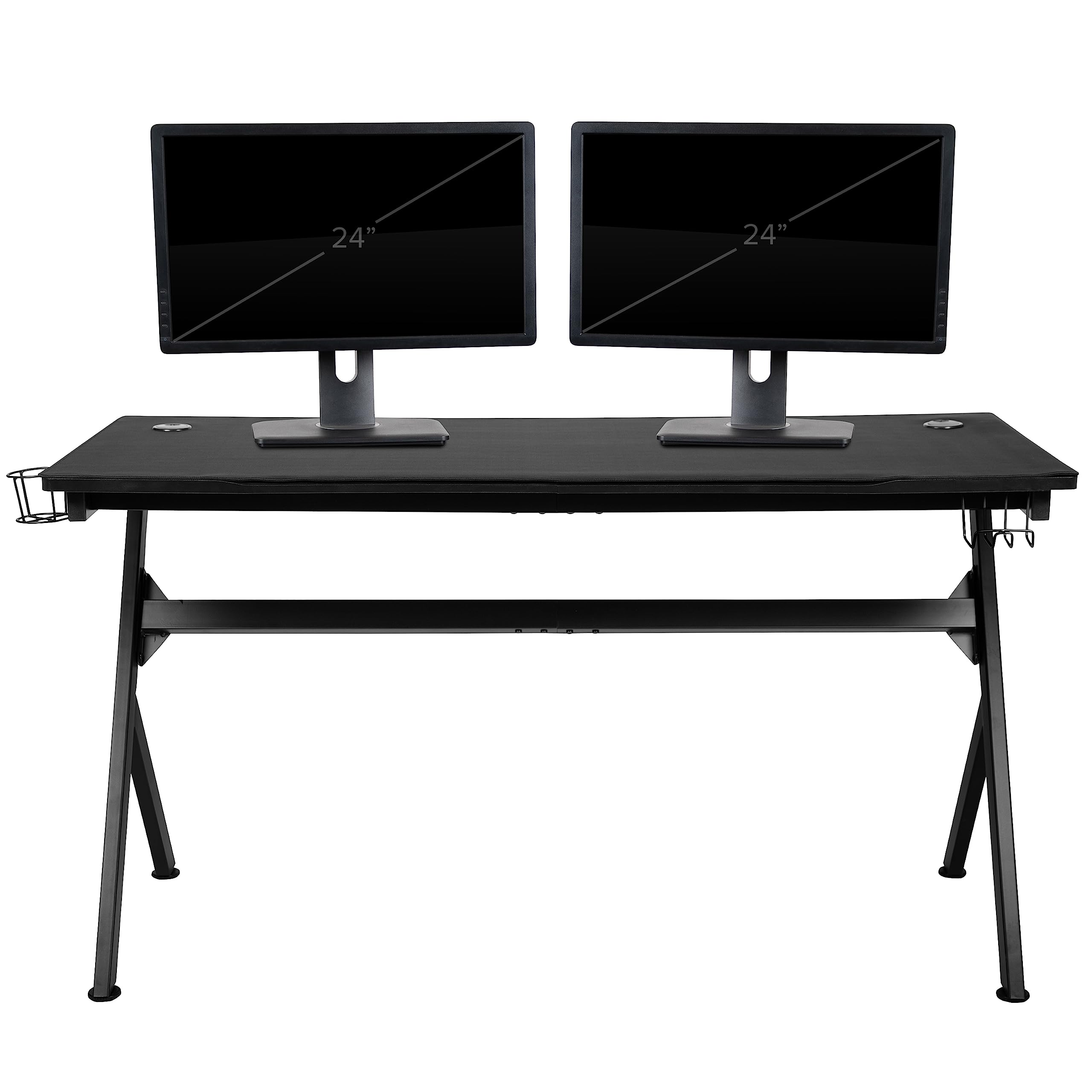 Premium Gaming Desk & Recliner Chair Set with Cup Holder, Headphone Hook & Mouse Pad - Ergonomic Red/Black Gaming Setup for PC & Console Gamers - Perfect for Esports, Streaming & Home Office Battlestations