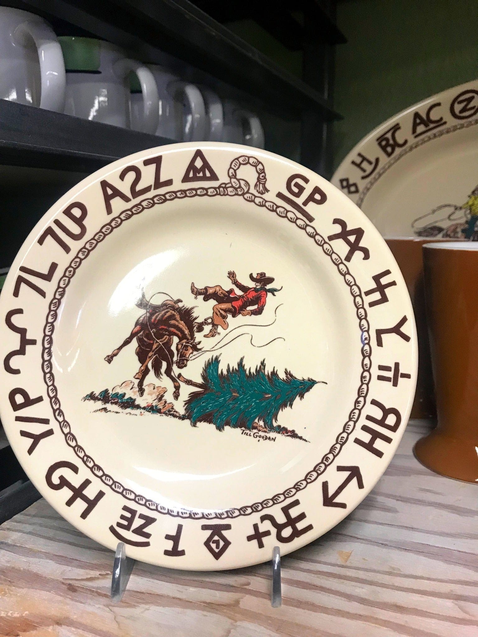 Branded Cowboy Christmas Western Dessert Plate - Holiday Party Tableware for Western Themed Events & Cowboy Christmas Decorations