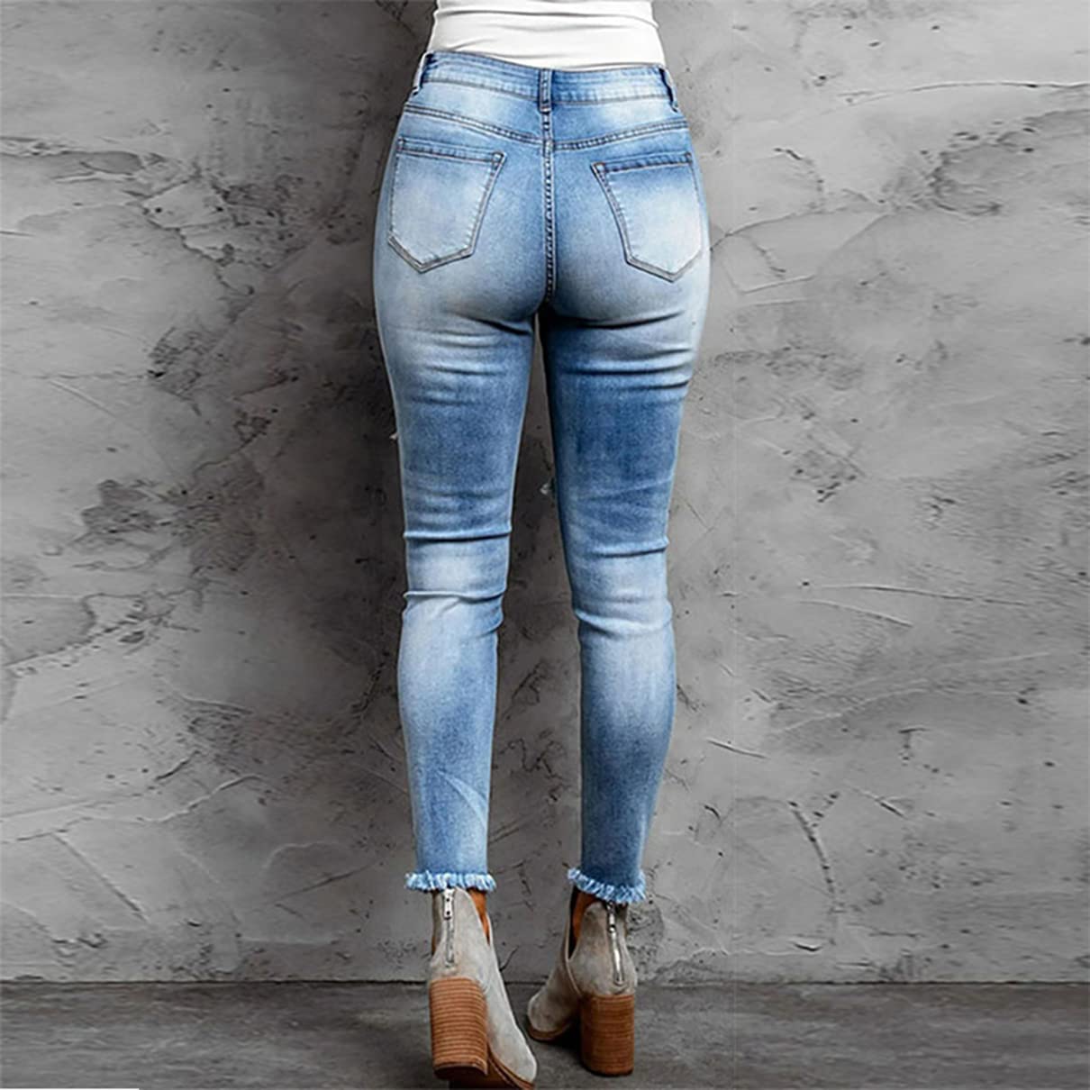4th of July American Flag Distressed Ankle Skinny Jeans for Women - Patriotic Stretch Denim Pants for Independence Day Celebrations & Casual Outfits