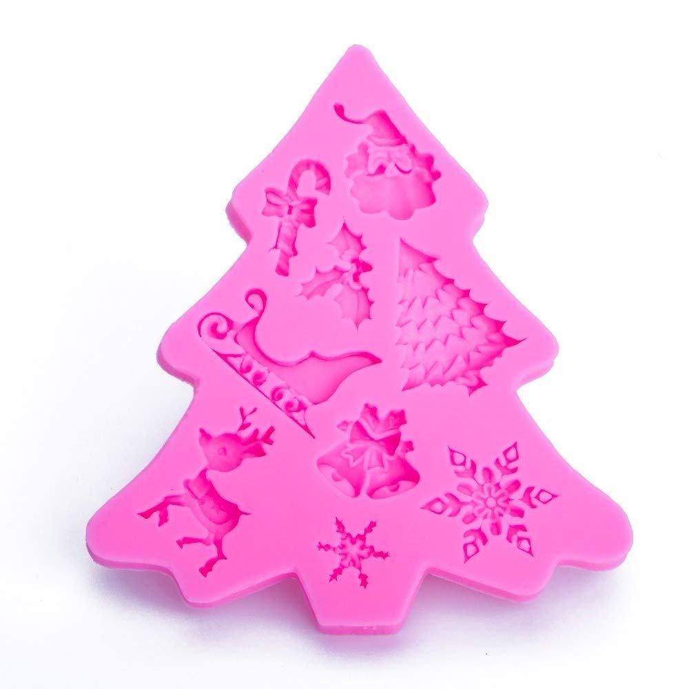 3PCS Christmas Tree Fondant Silicone Mold Set - Cake, Chocolate & Biscuit Decorating Tools - Easy to Use - Perfect for Holiday Baking, DIY Desserts & Party Treats