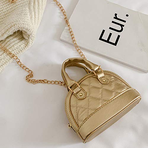 Cute Mini Dome Satchel Purse for Girls - Gold Chain Crossbody Tote Handbag & Coin Purse | Perfect for School, Shopping, and Everyday Use