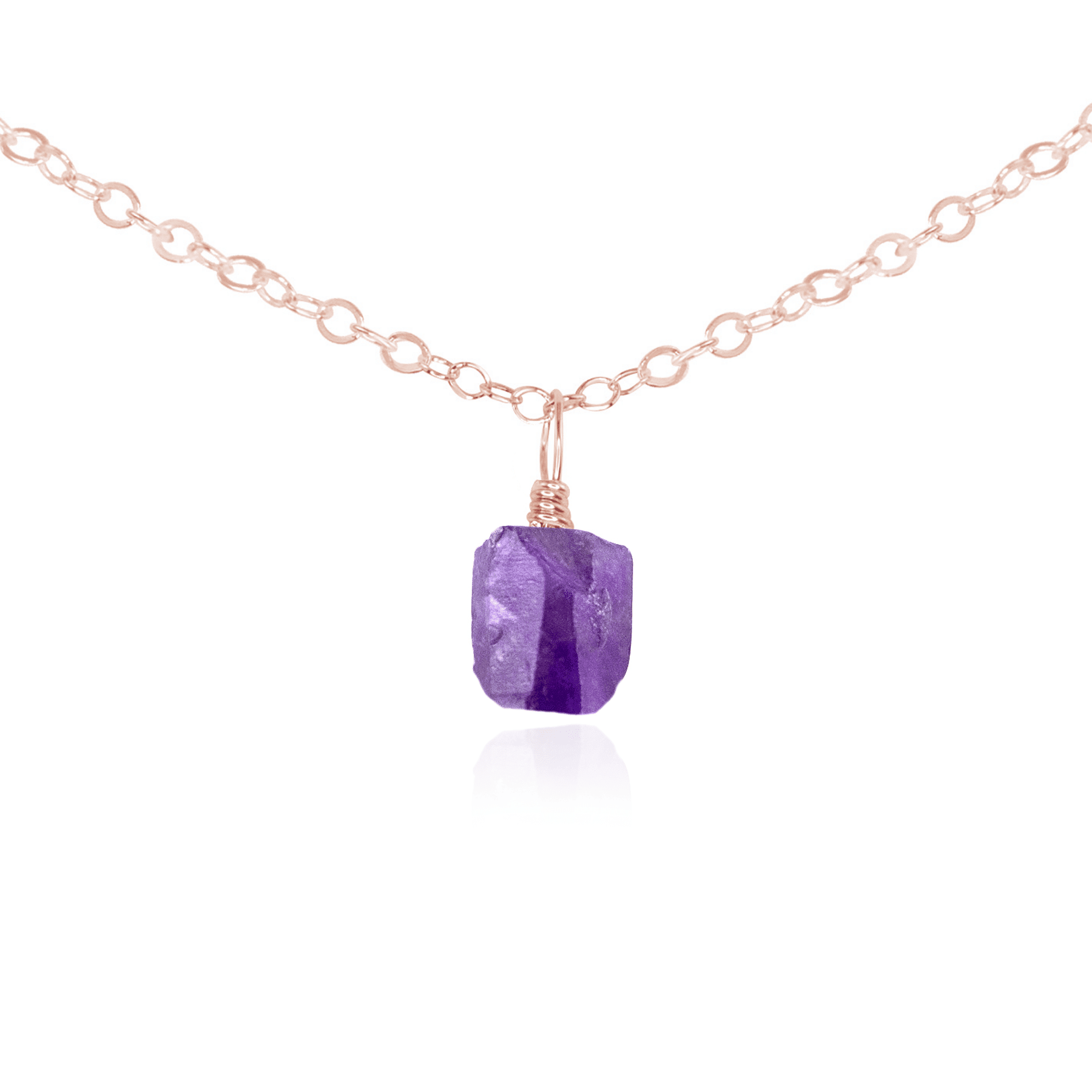 Natural Tiny Rough Amethyst Gemstone Pendant Necklace - Elegant Choker for Women, Spiritual Healing Jewelry | Perfect for Meditation, Yoga & Boho Fashion
