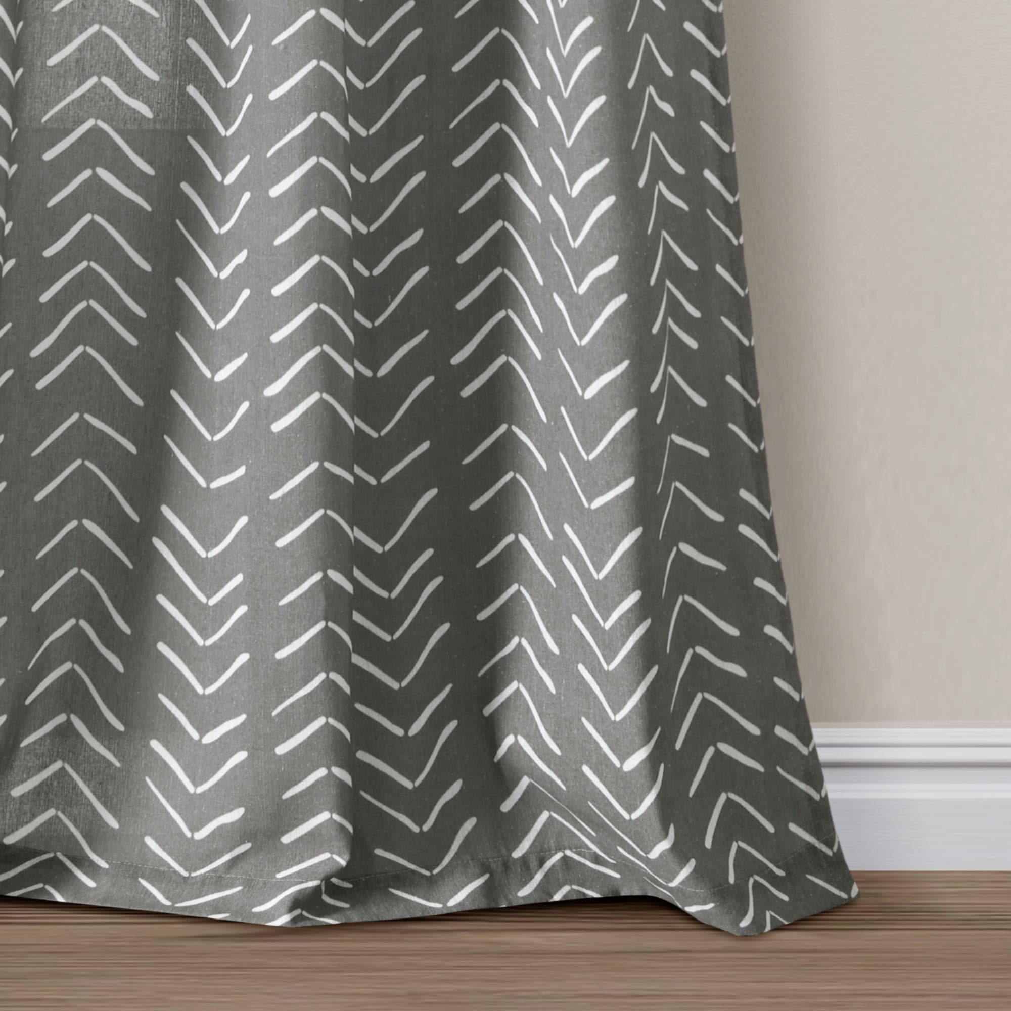 Hygge Modern Arrow Faux Linen Window Curtain Panel Set - Blackout Drapes for Living Room & Bedroom - Thermal Insulated Room Darkening Curtains for Home Decor