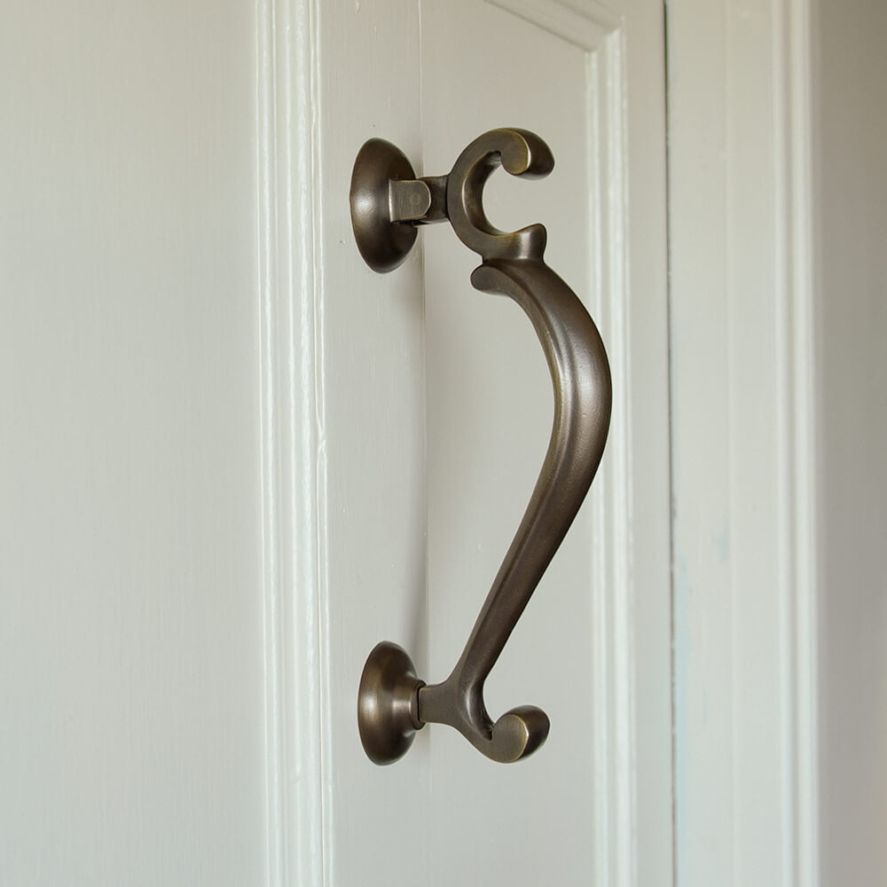 Vintage Distressed Antique Brass Extra Large Doctor's Door Knocker - Classic Victorian Style Entryway Decor for Home & Office